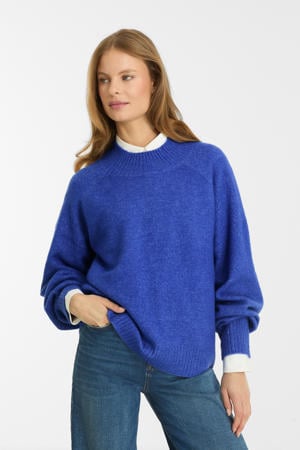 trui met pofmouwen blauw