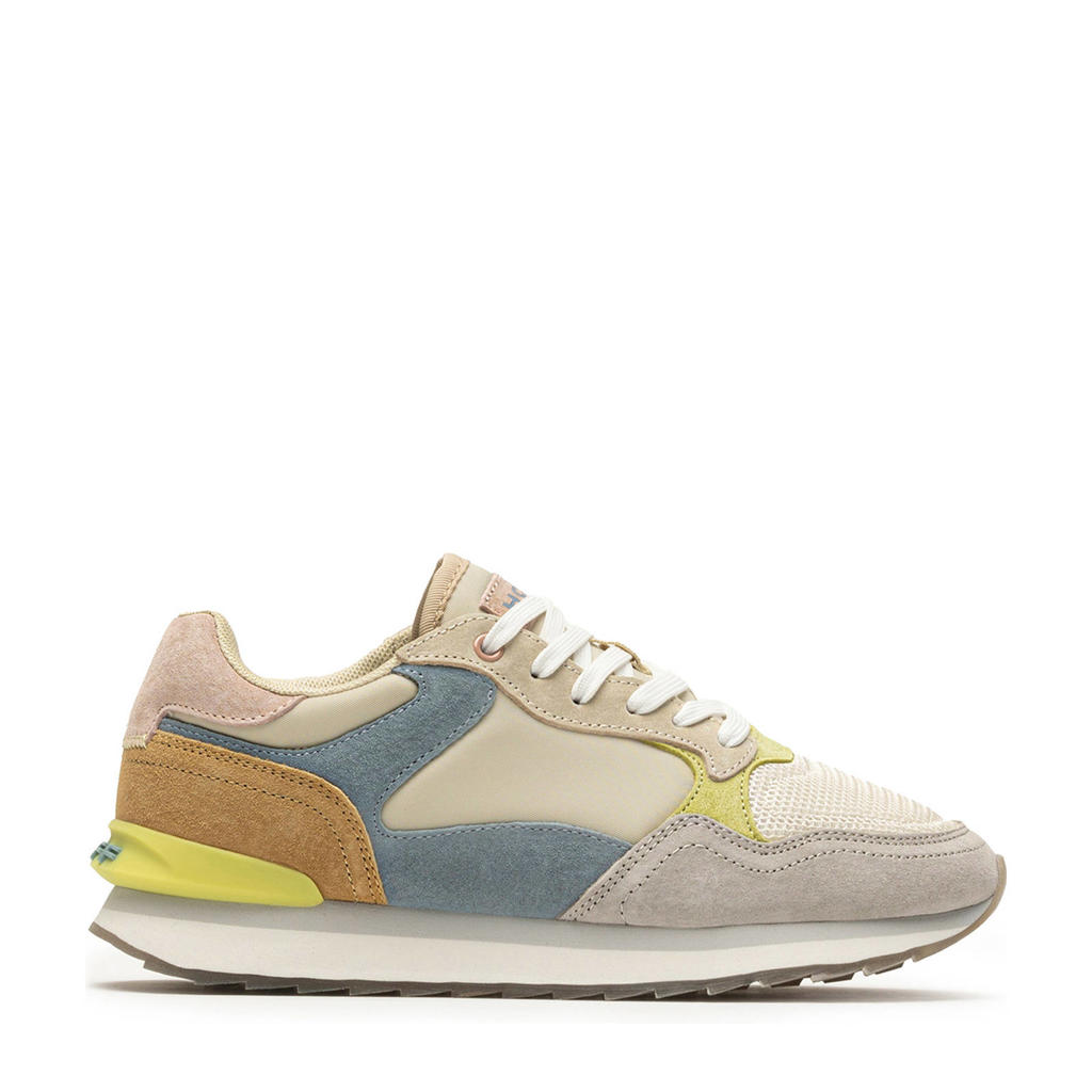 Beige en blauwe dames HOFF suède sneakers met veters