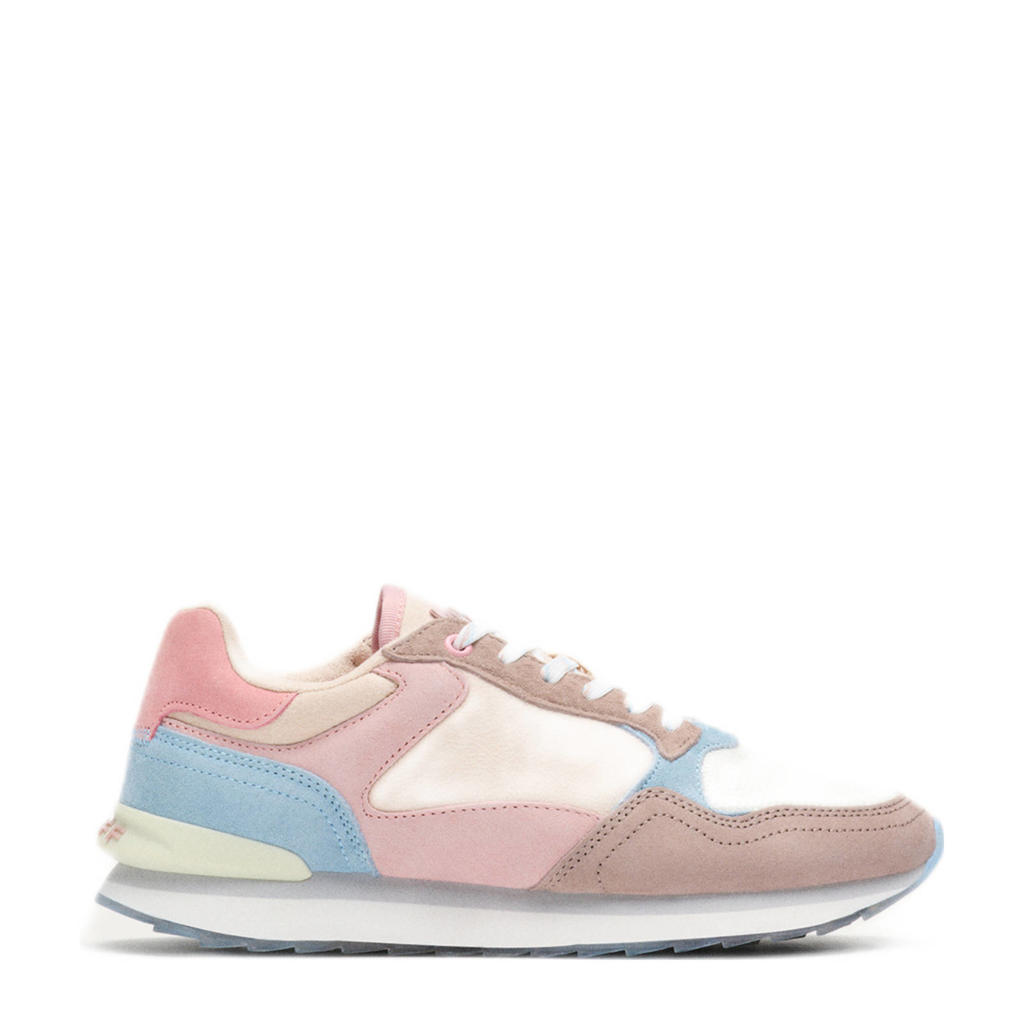 Lichtroze en ecru dames HOFF suède sneakers met veters