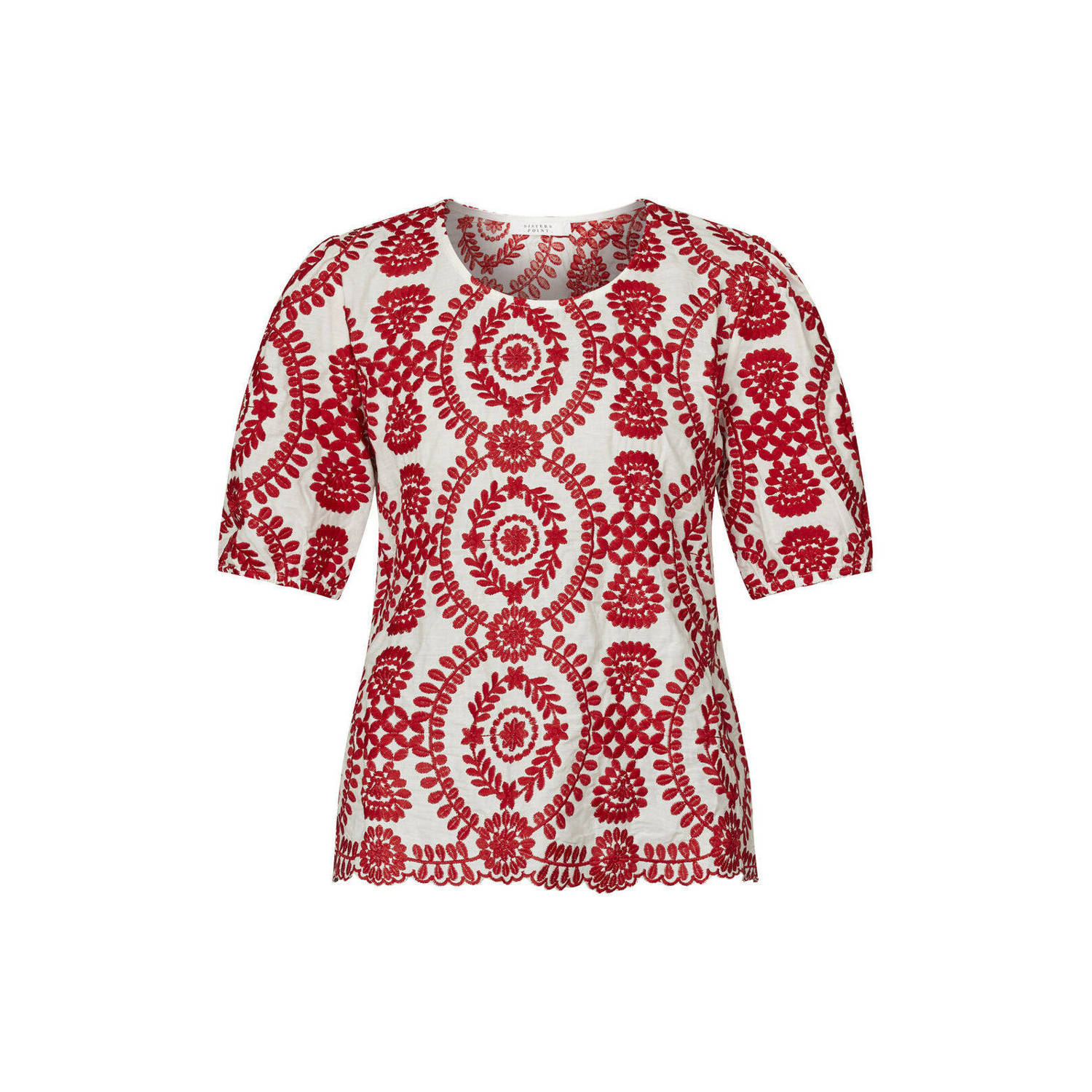 SisterS Point blousetop GILMA met all over print rood wit