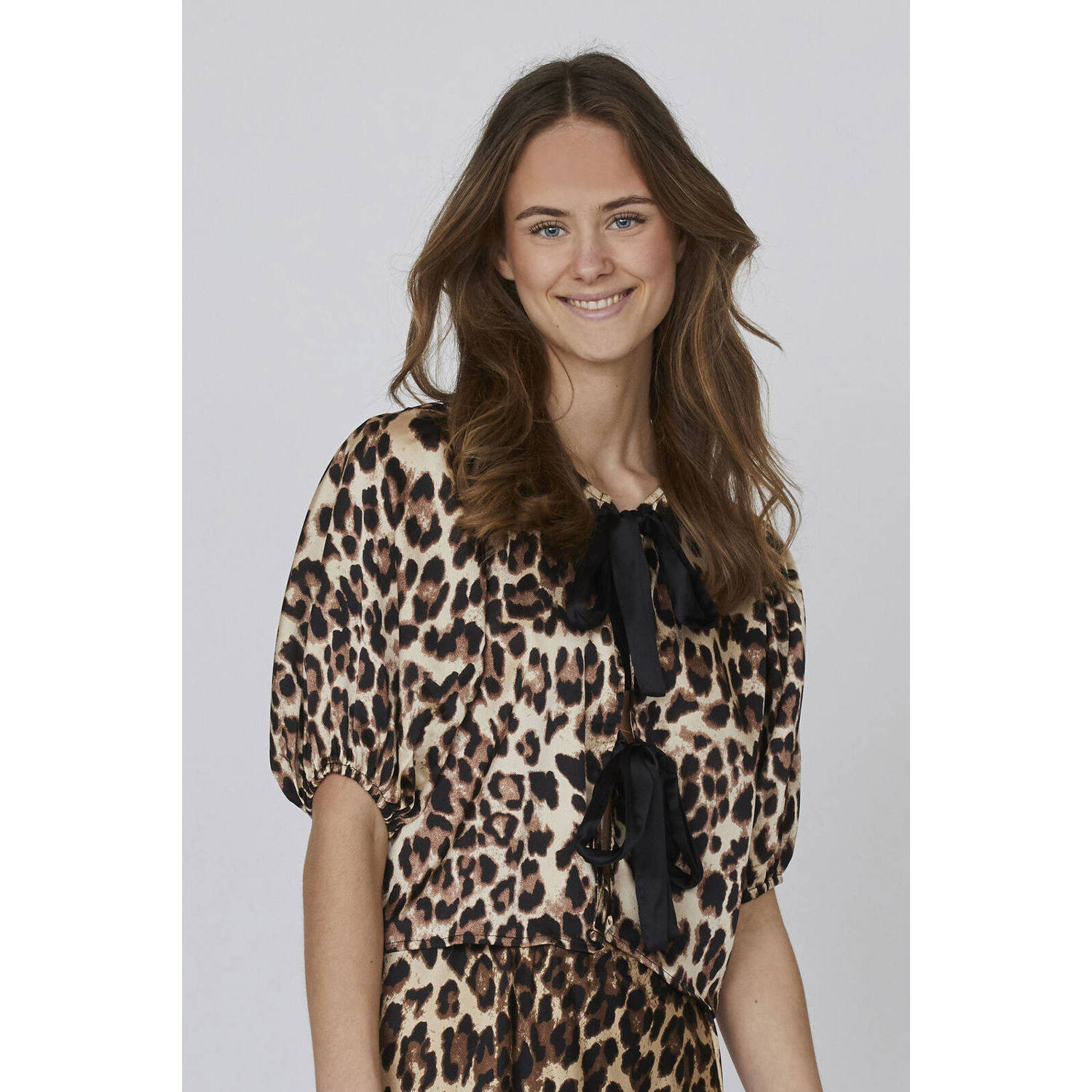 SisterS Point top met panterprint bruin zwart
