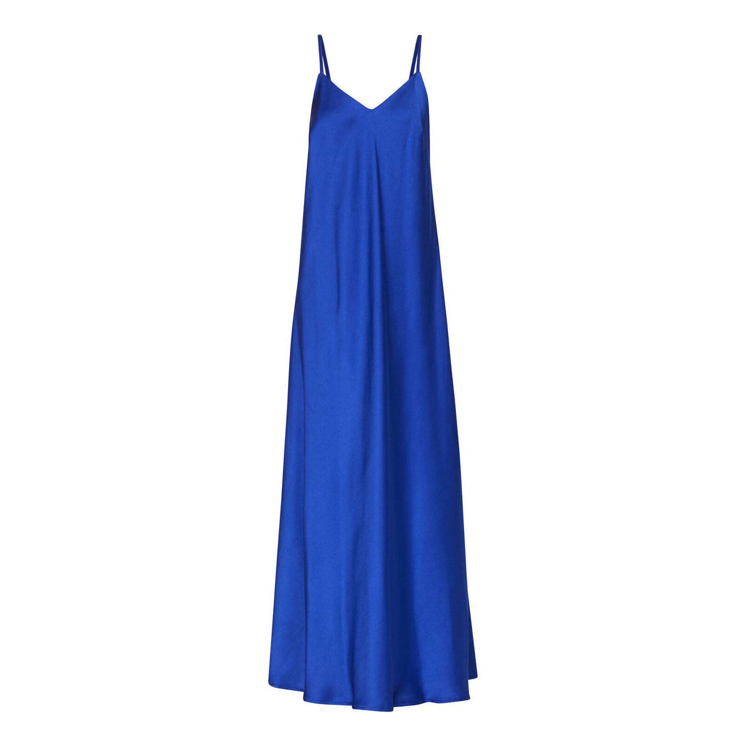 SisterS Point satijnen maxi jurk met open rug blauw