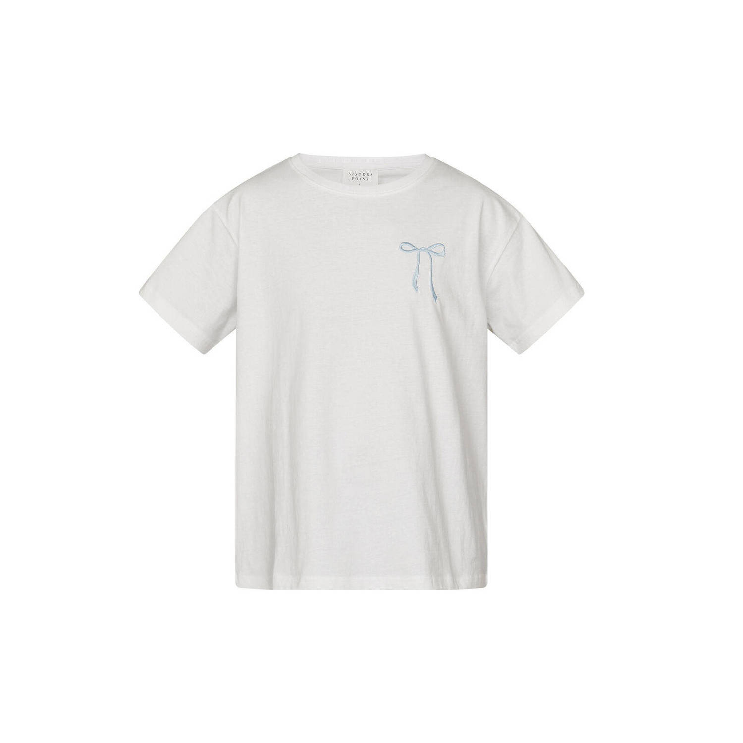 SisterS Point T-shirt PEIN wit lichtblauw