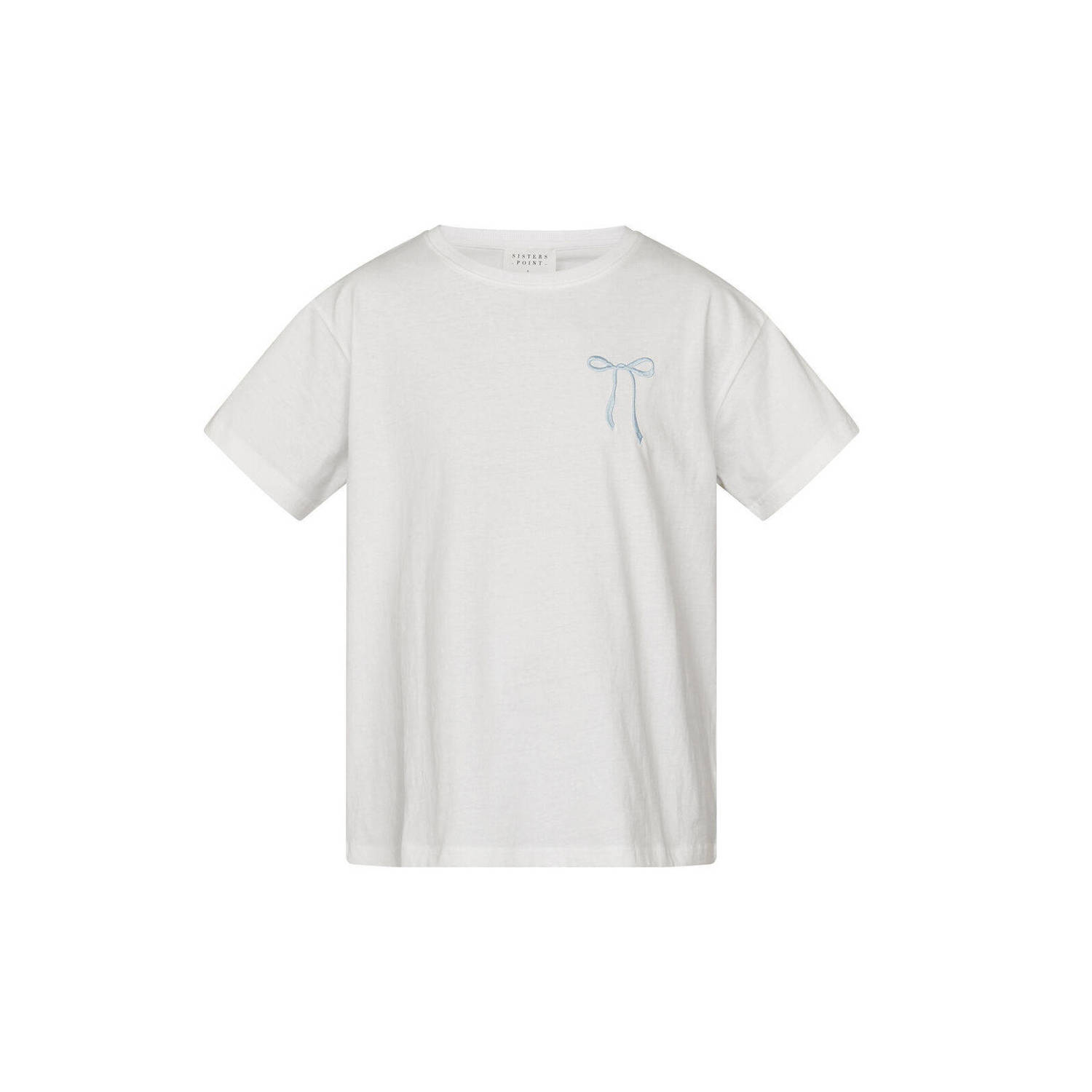 SisterS Point T-shirt wit lichtblauw