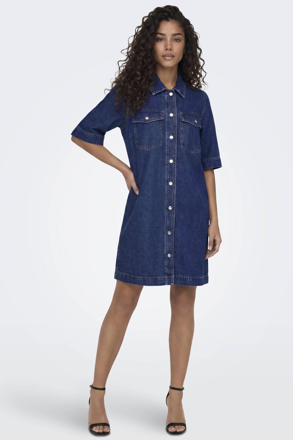 ONLY spijkerjurk ONLBELLE dark blue denim