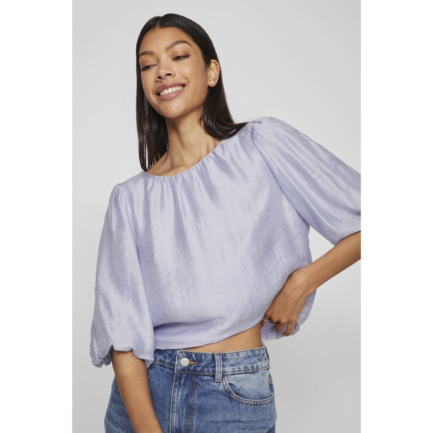 ROUGE EDIT blousetop VILYRA grijsblauw