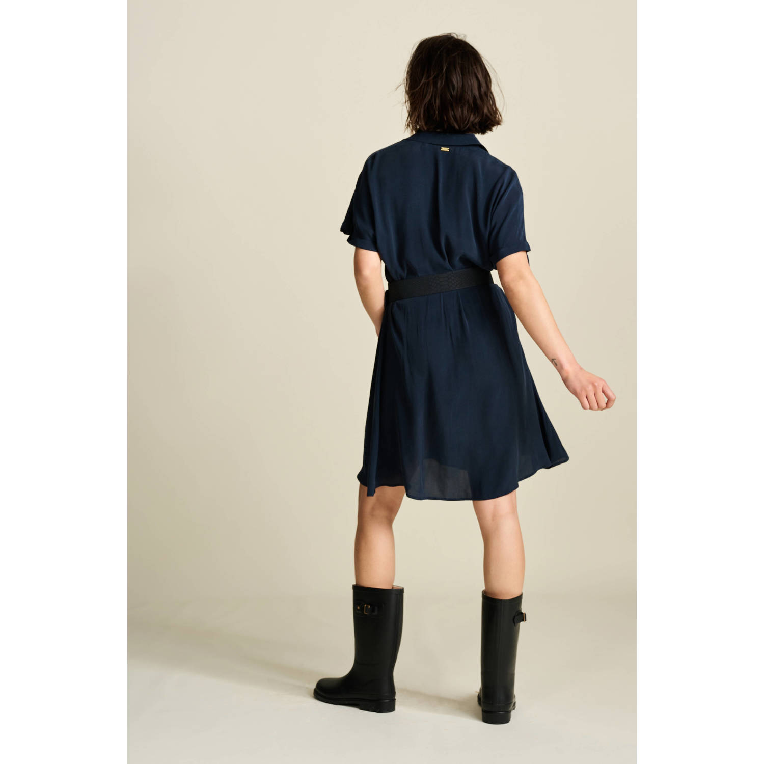 POM Amsterdam blousejurk donkerblauw