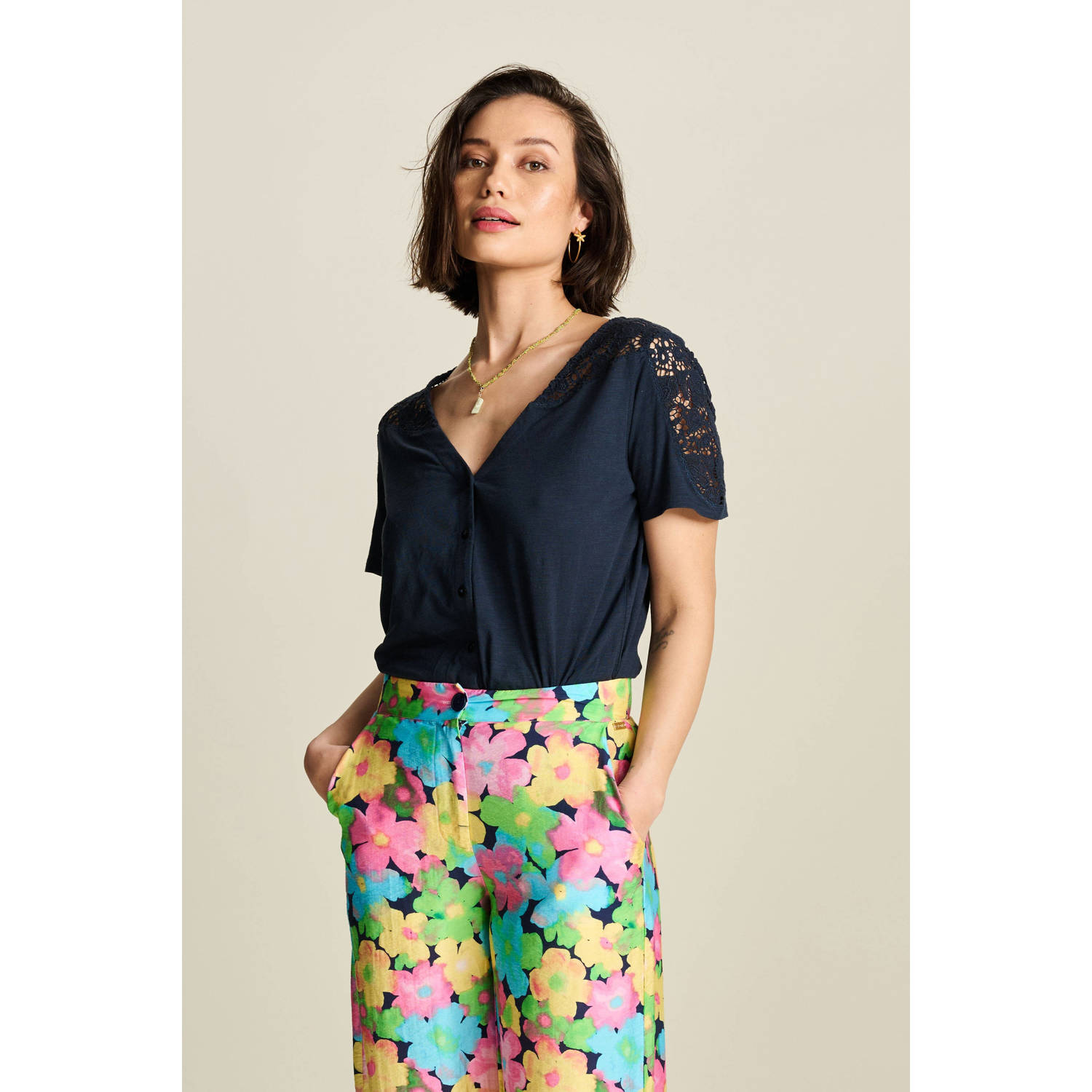 POM Amsterdam T-shirt donkerblauw