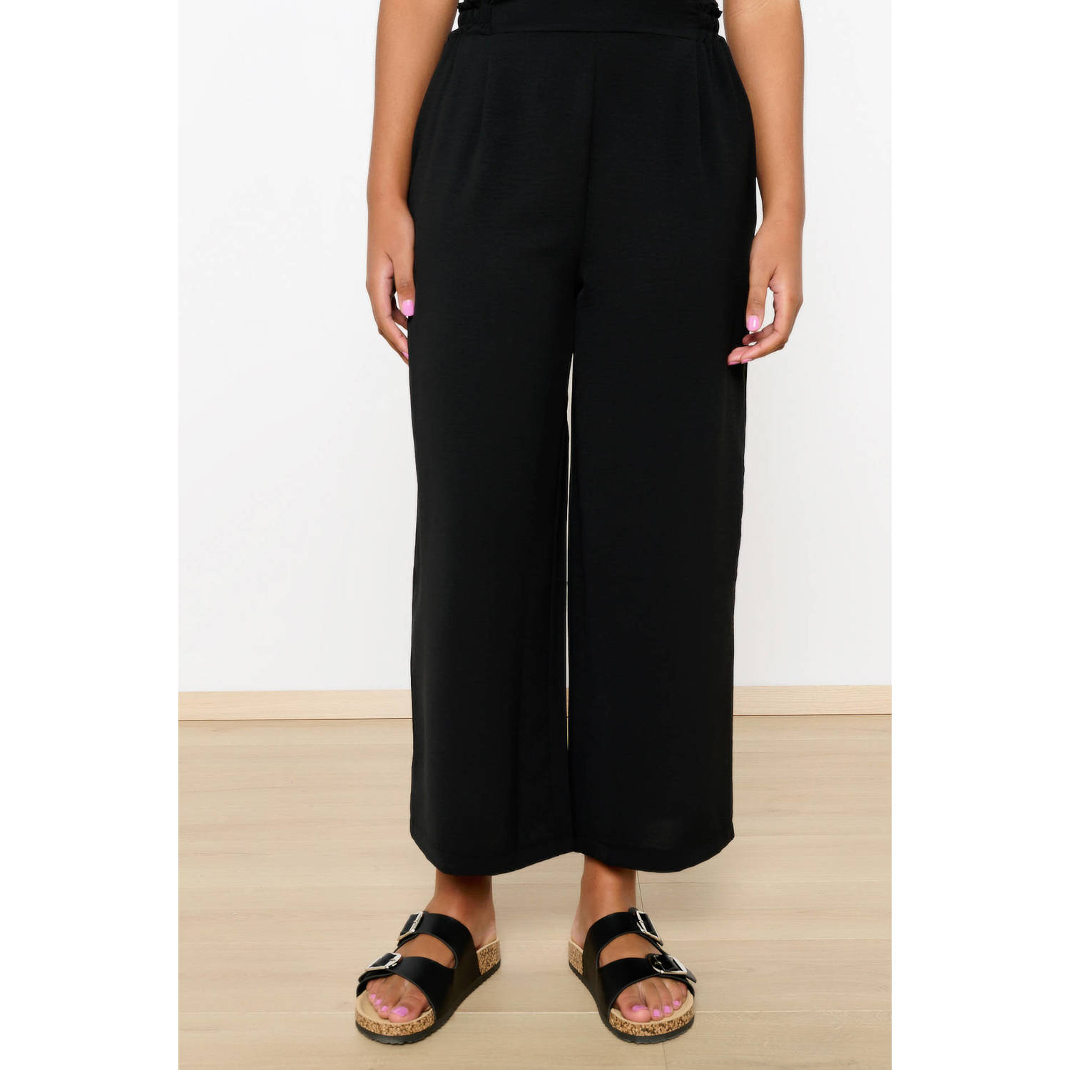 LOLALIZA wide leg broek zwart