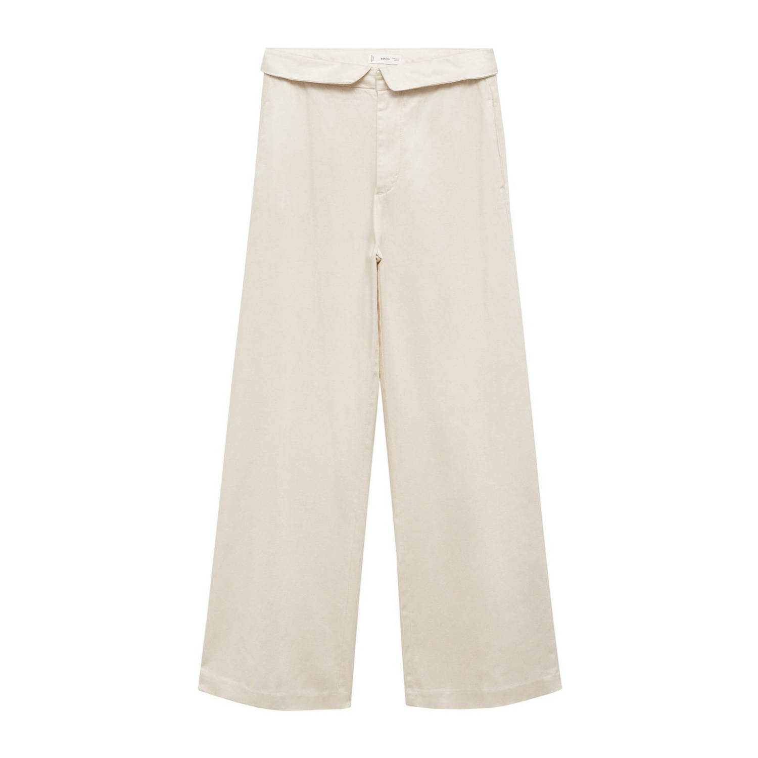 Mango Kids wide leg broek Beige Meisjes Katoen Effen 152(XXS)