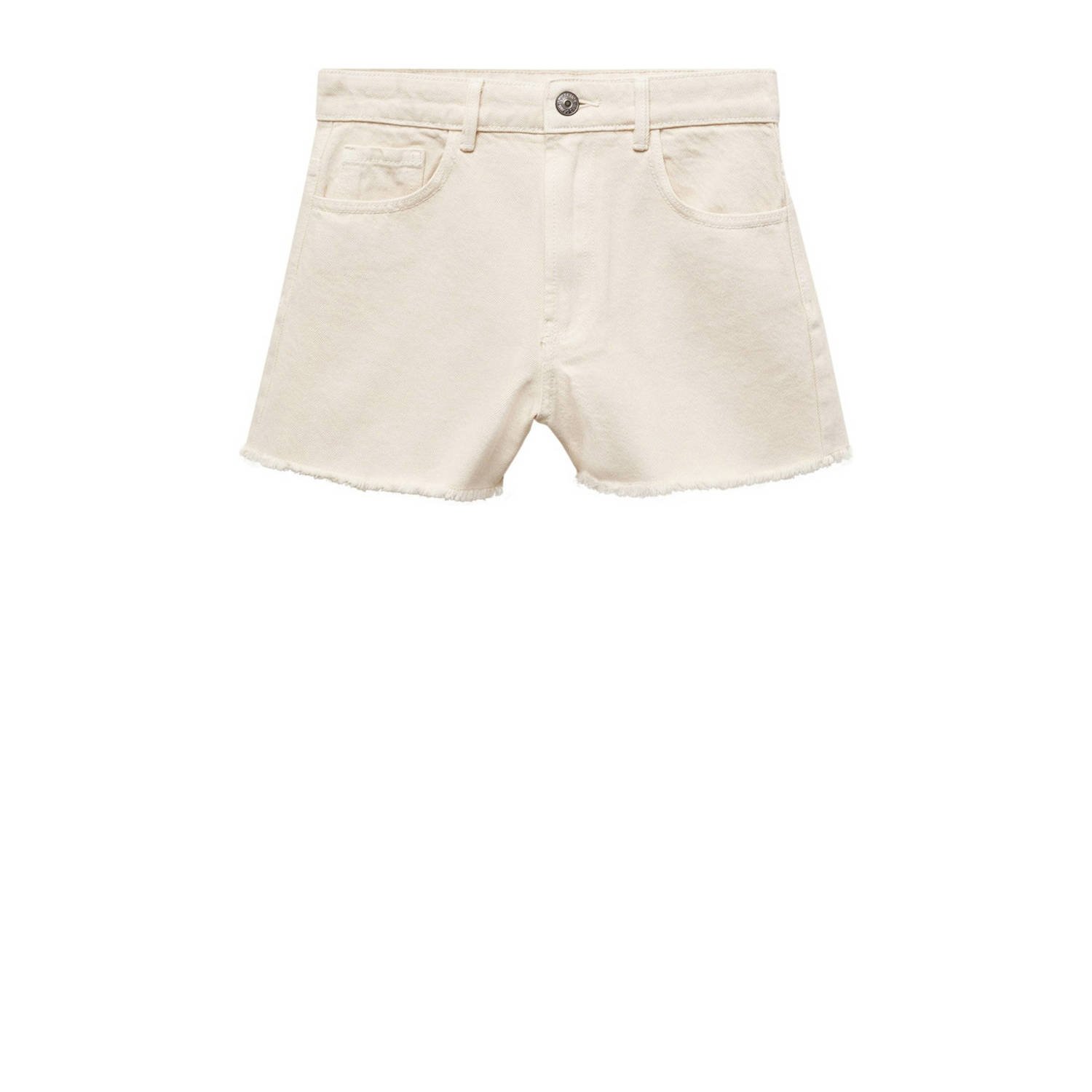 Mango Kids denim short lichtbeige Korte broek Meisjes Katoen Effen 152(XXS)