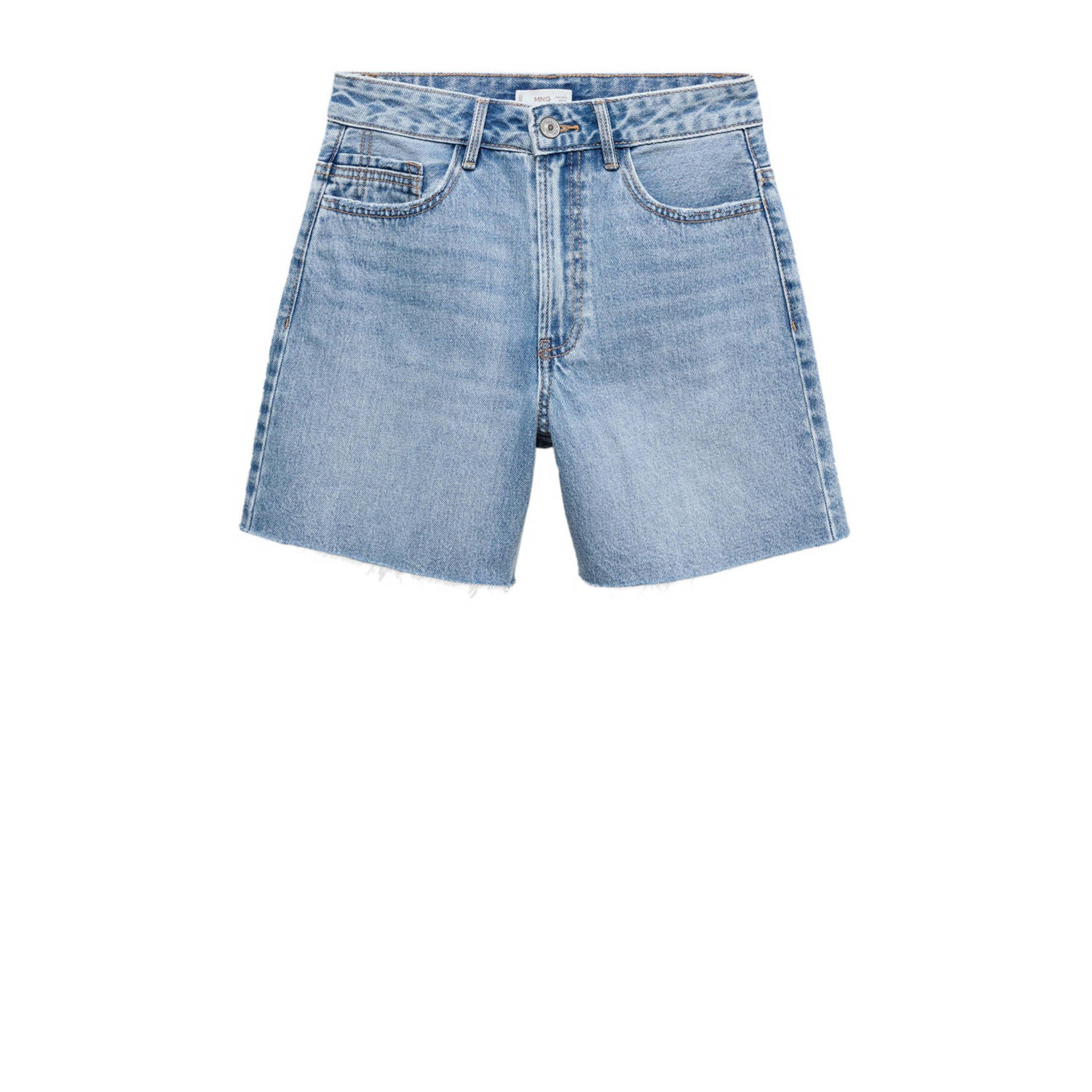 Mango Kids denim short light blue denim Korte broek Blauw Effen 152(XXS)