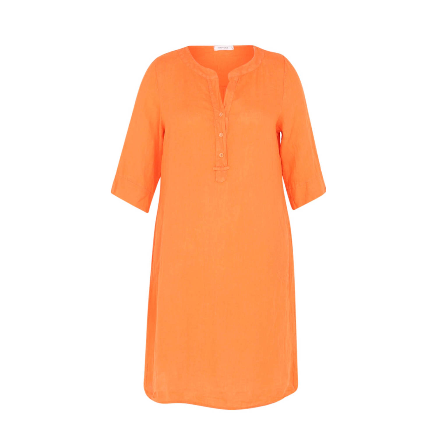 Paprika linnen jurk oranje