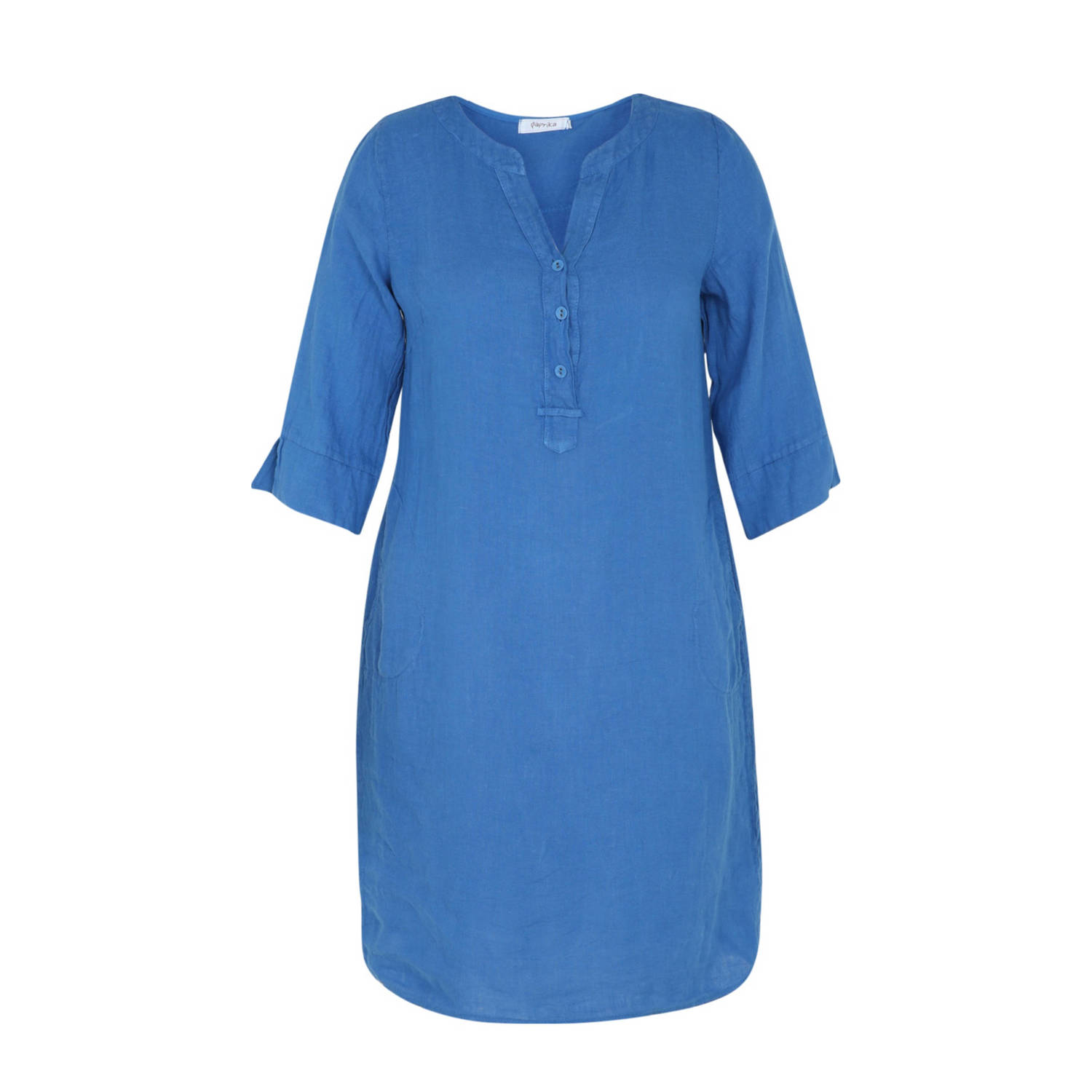 Paprika linnen jurk blauw
