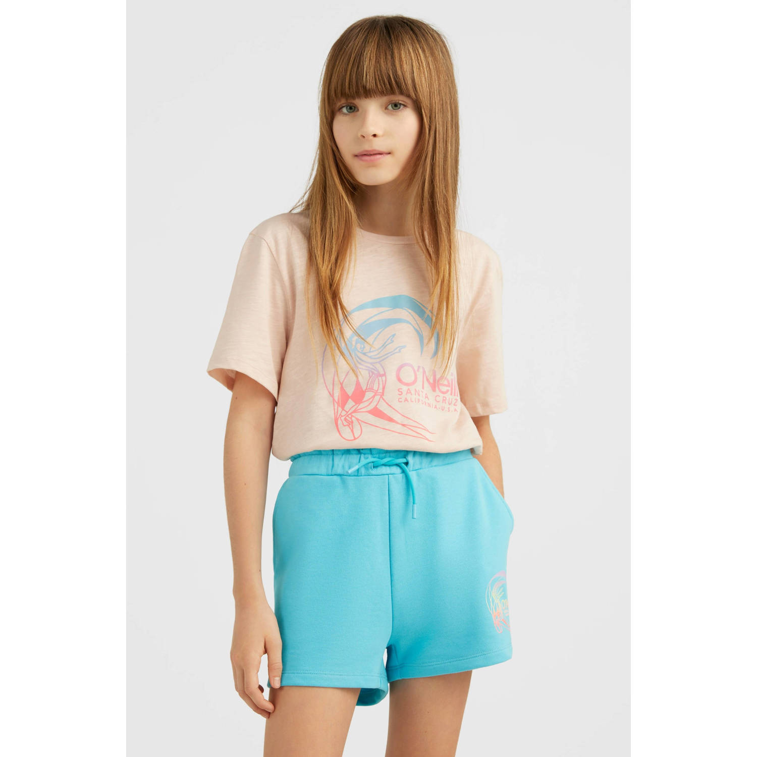 O'Neill sweatshort met printopdruk lichtblauw