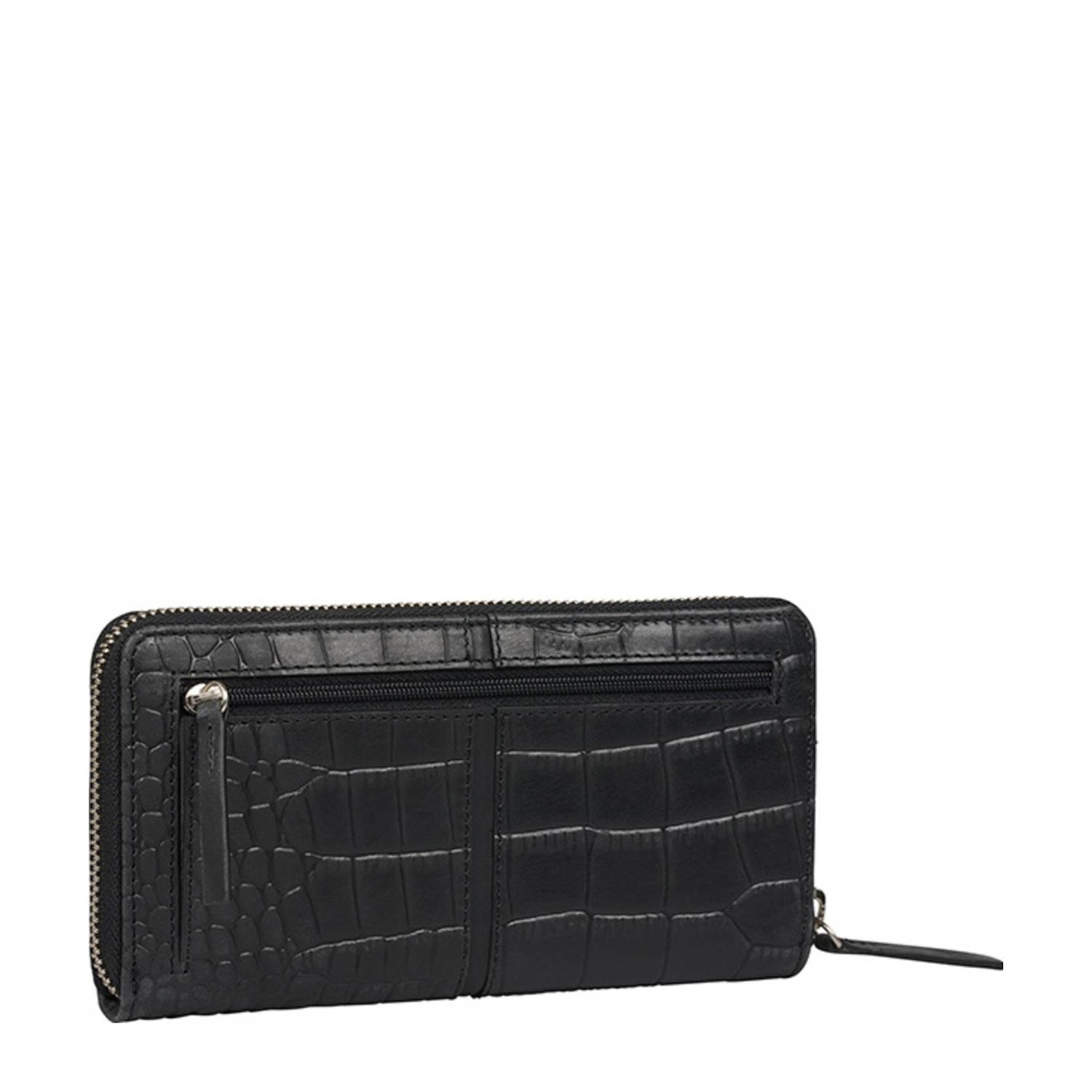 BURKELY leren portemonnee Cool Colbie met crocoprint zwart