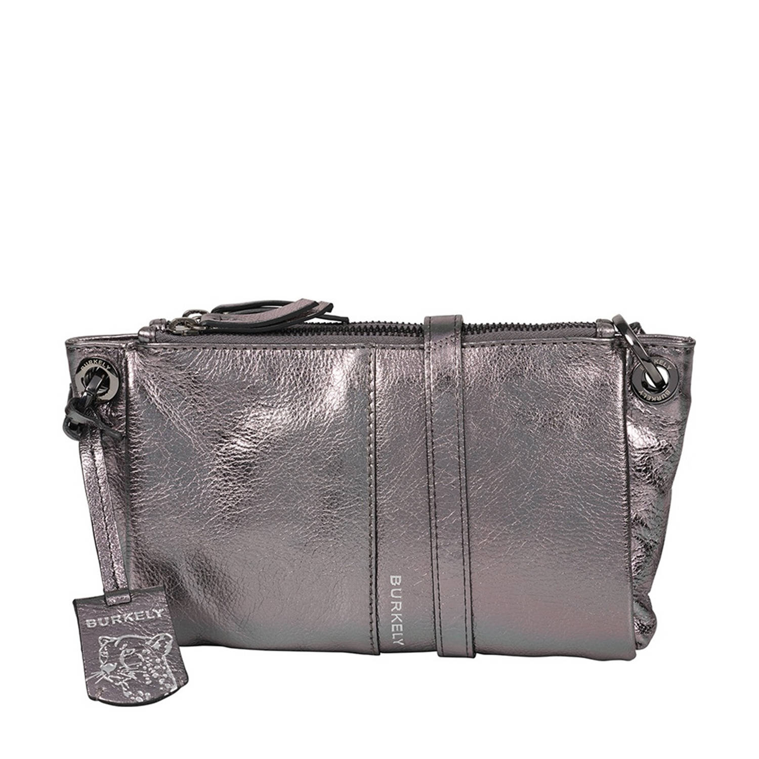 BURKELY leren crossbody tas Radiant Raeven grijs