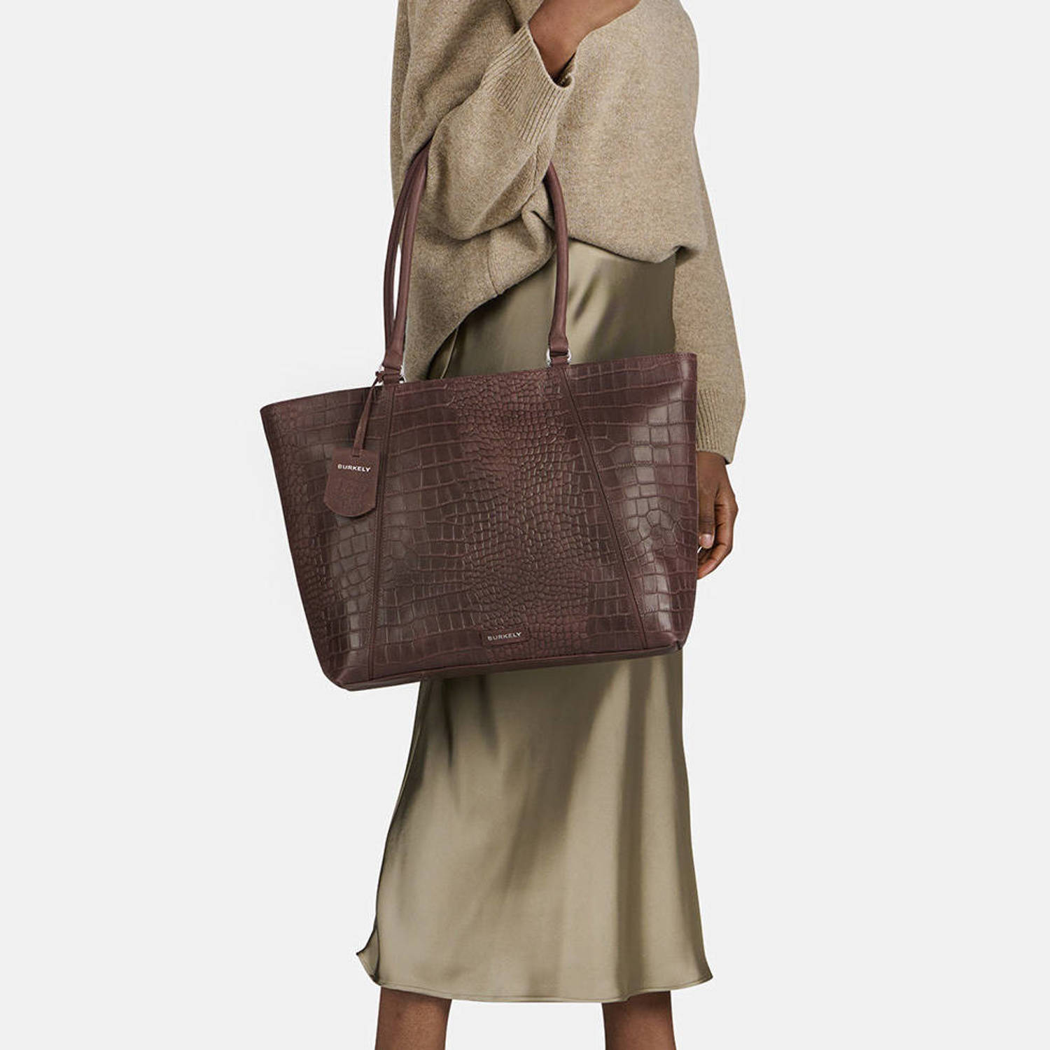 BURKELY leren shopper Cool Colbie bruin