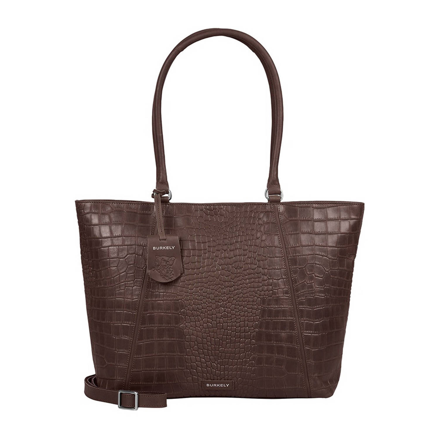 BURKELY leren shopper Cool Colbie bruin