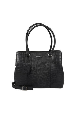  leren handtas Cool Colbie met crocoprint zwart