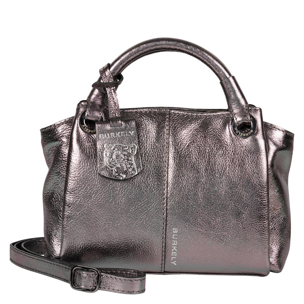 BURKELY leren mini handtas Radiant Raeven grijs