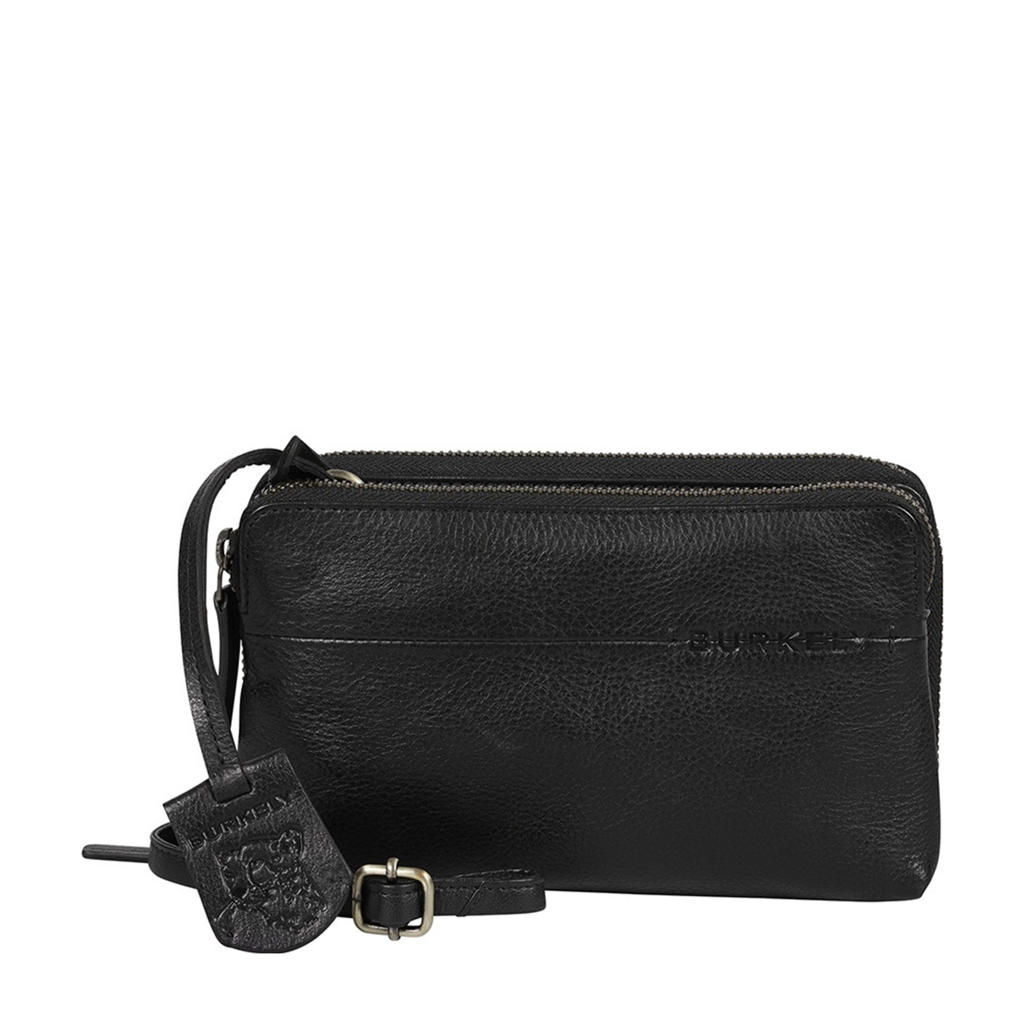 BURKELY leren mini crossbody tas Natural Norah zwart