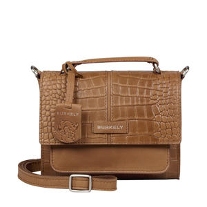 leren crossbody tas Cool Colbie met crocoprint cognac