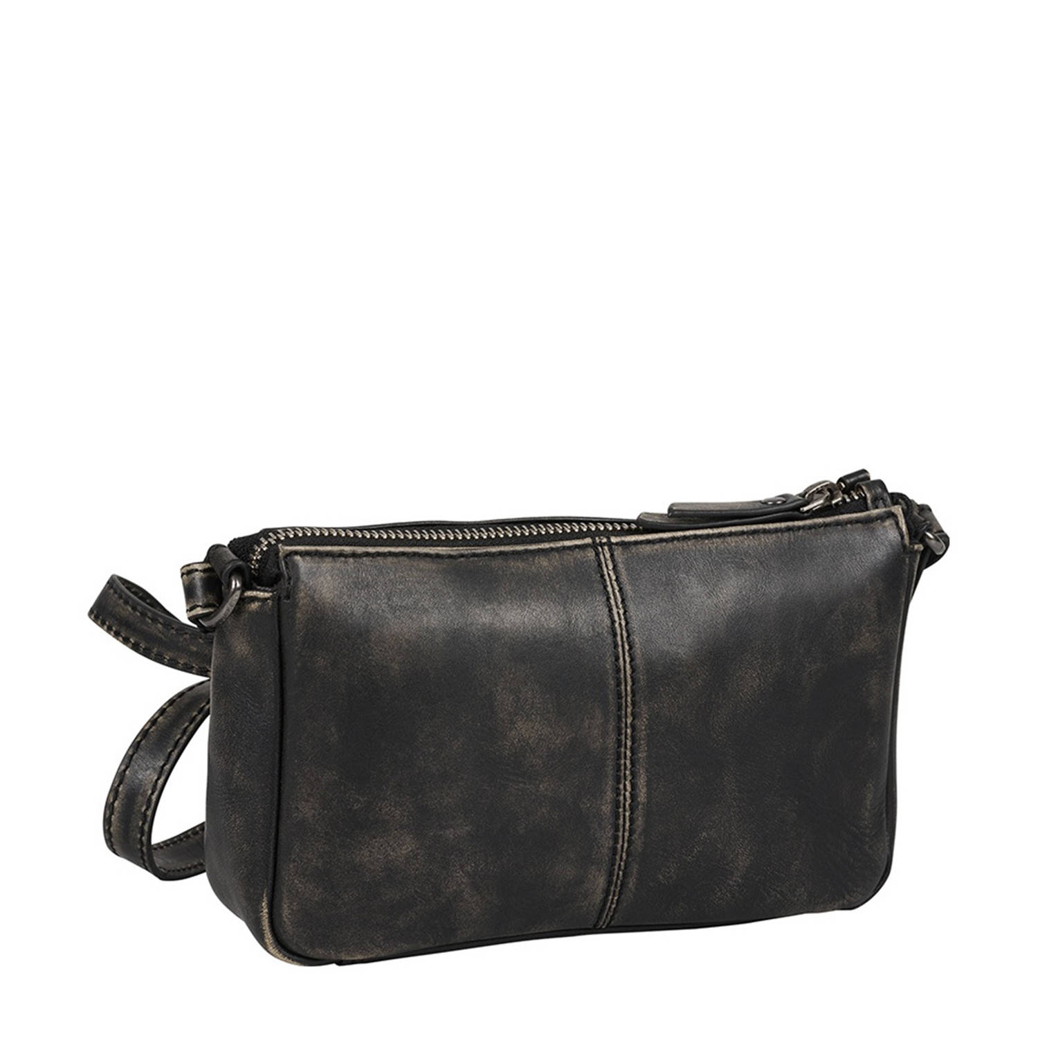 BURKELY leren crossbody tas Distress Deon antraciet