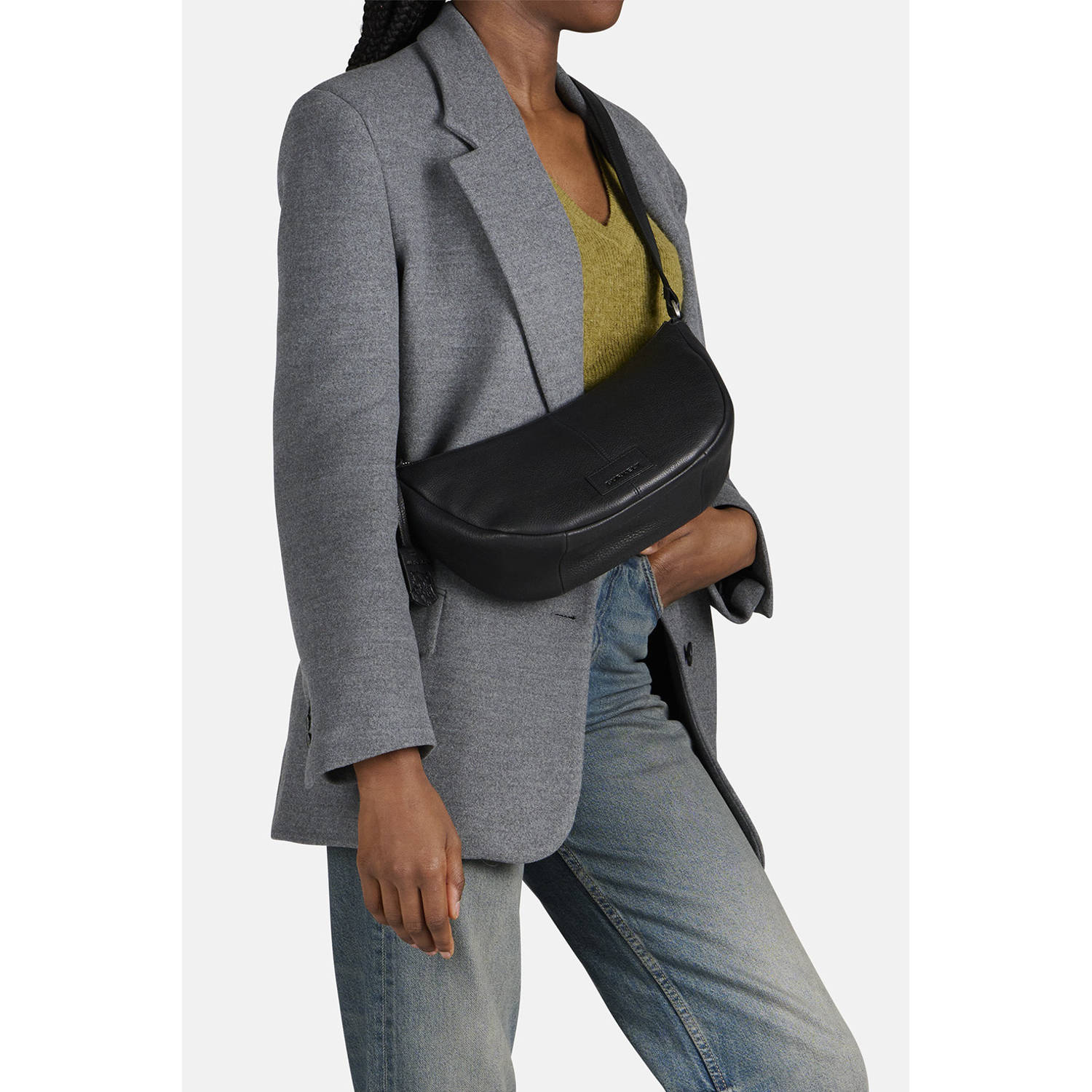 BURKELY leren crossbody tas Soft Skylar zwart