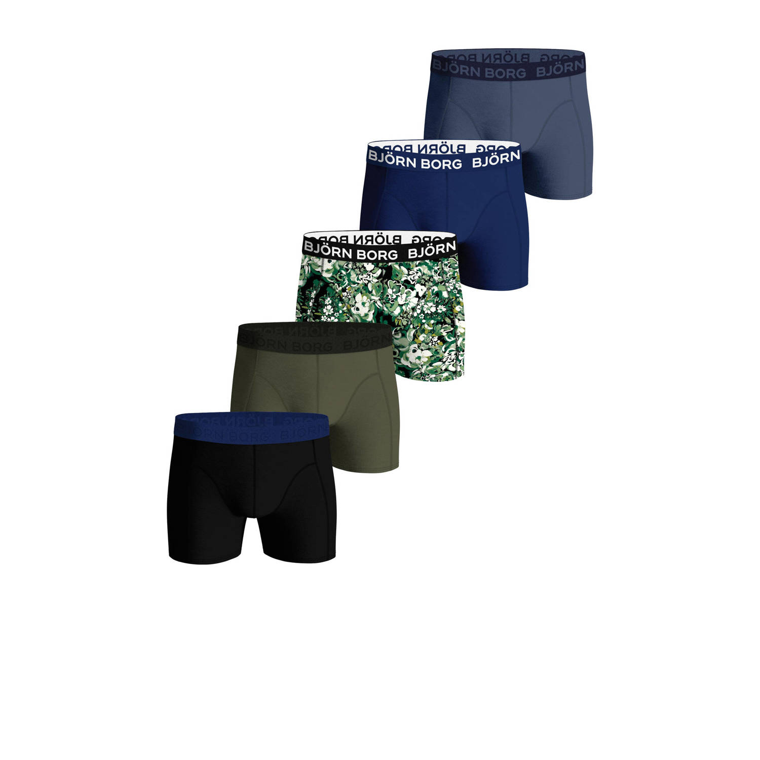 Björn Borg boxershort CORE set van 5 groen blauw