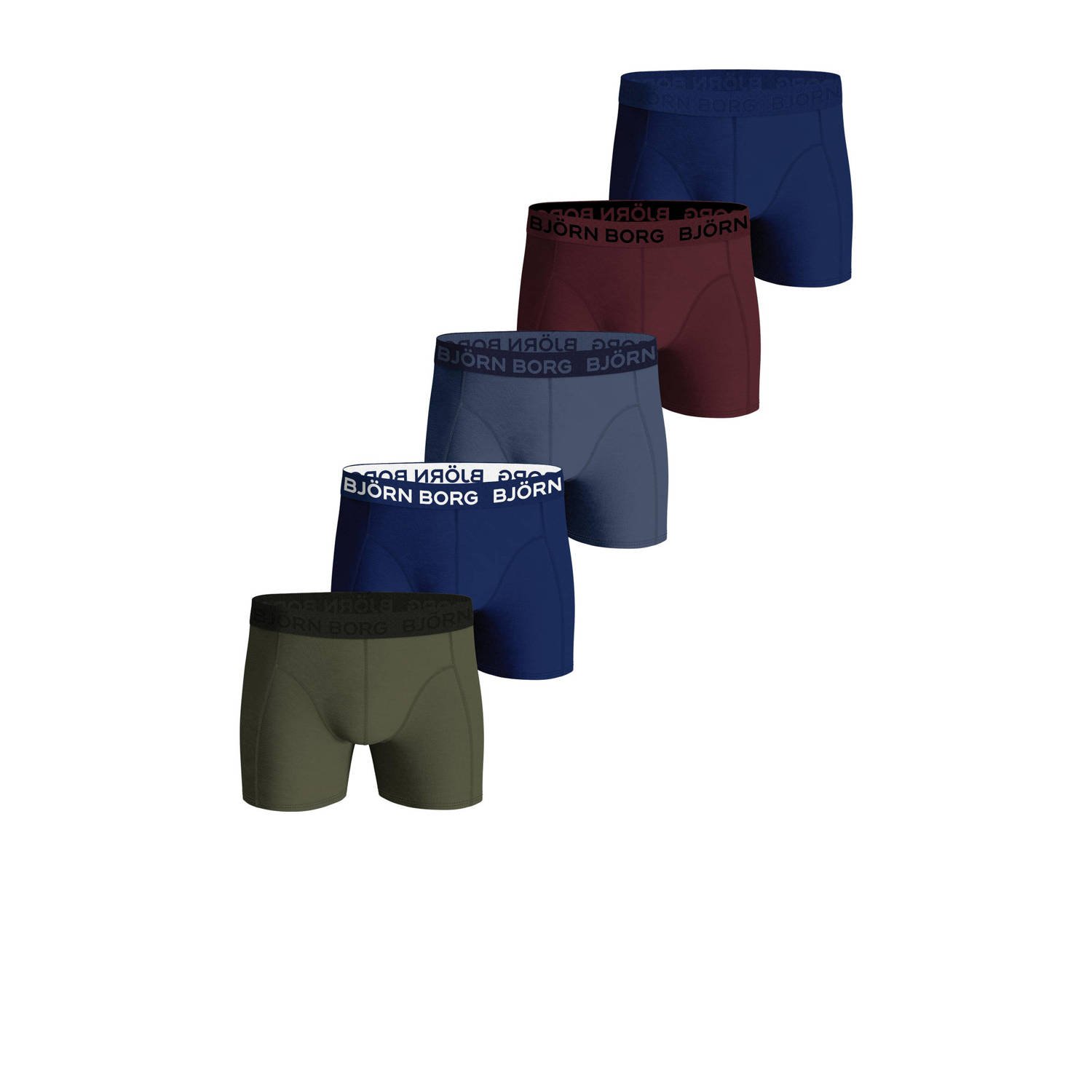 Björn Borg boxershort CORE set van 5 blauw groen rood