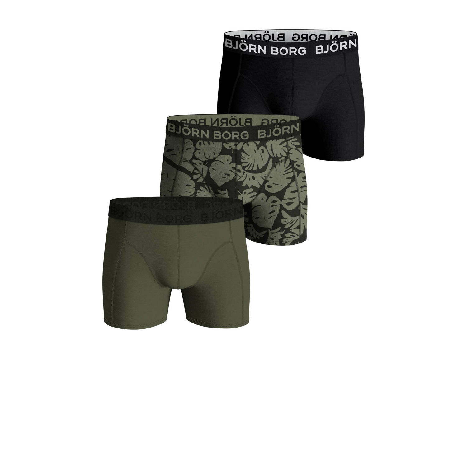 Björn Borg boxershort CORE set van 3 groen zwart