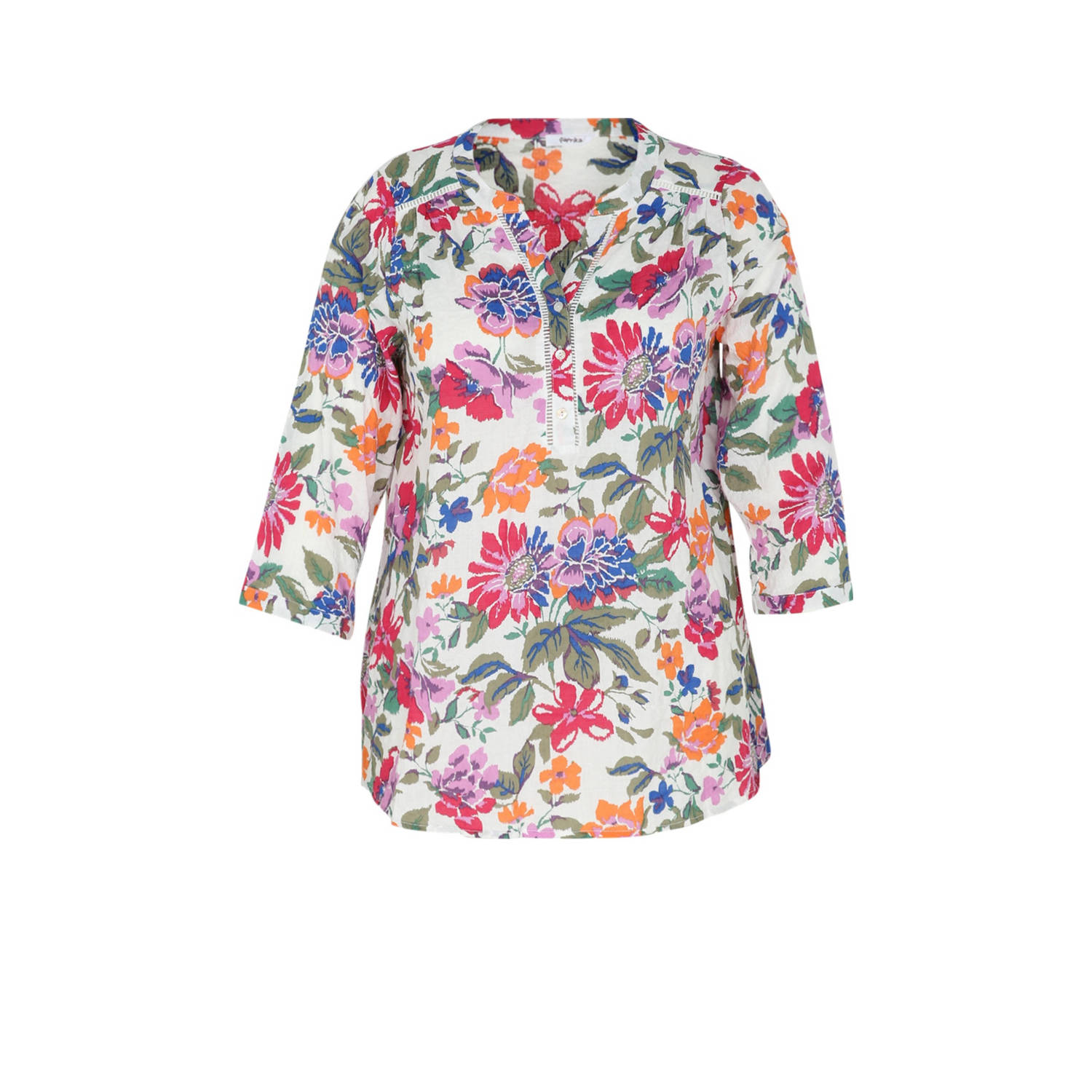 Paprika gebloemde blouse fuchsia