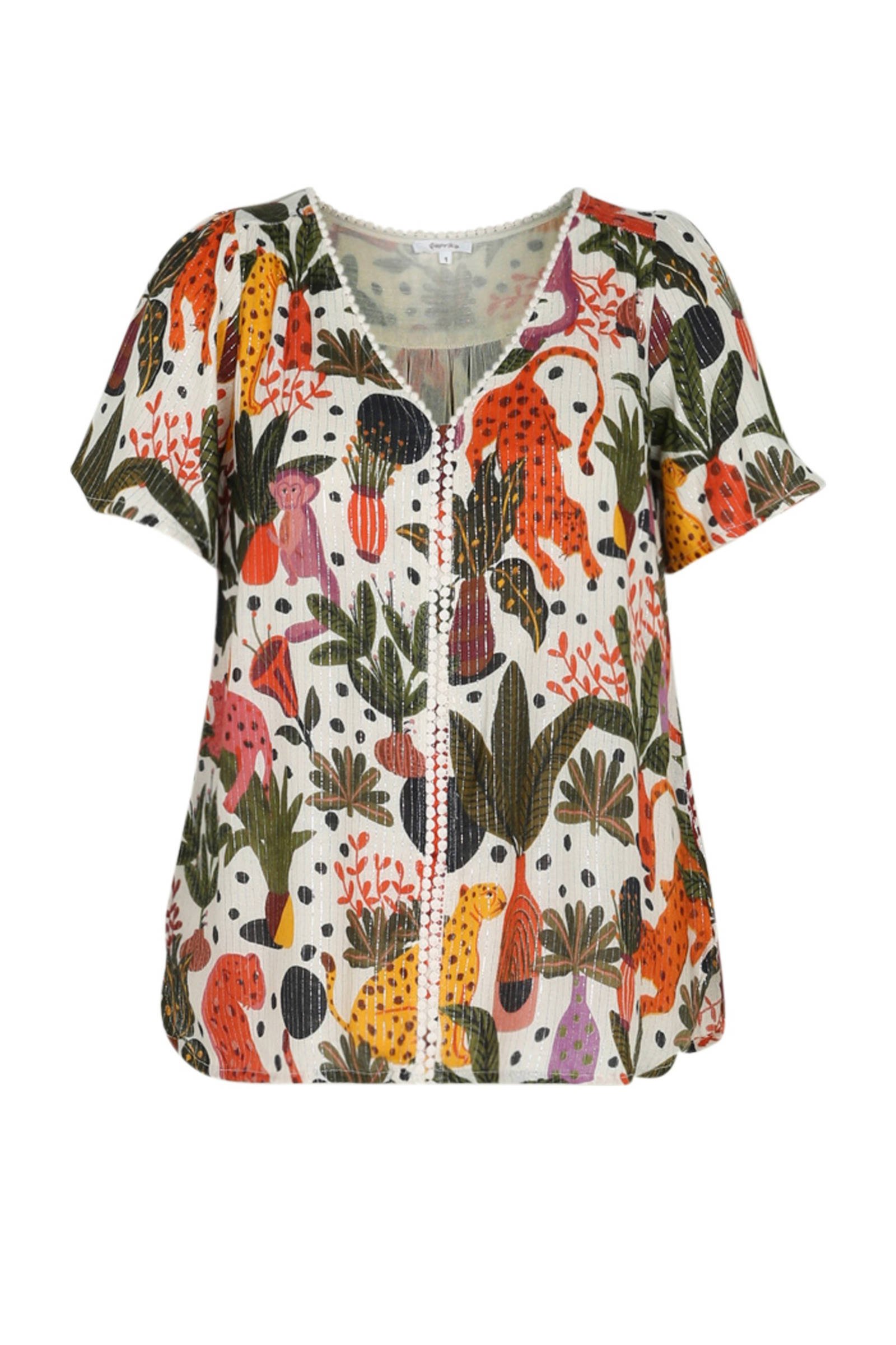 Paprika top met all over print multi wehkamp