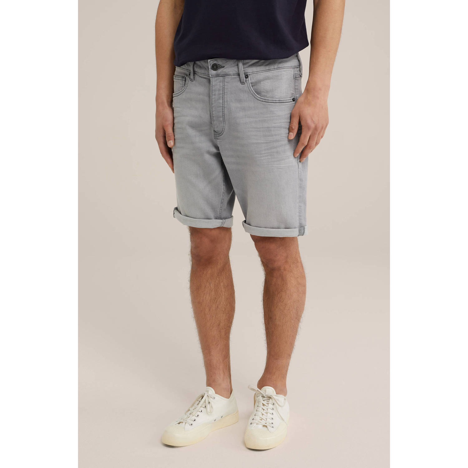 WE Fashion Blue Ridge slim fit short Grey Denim