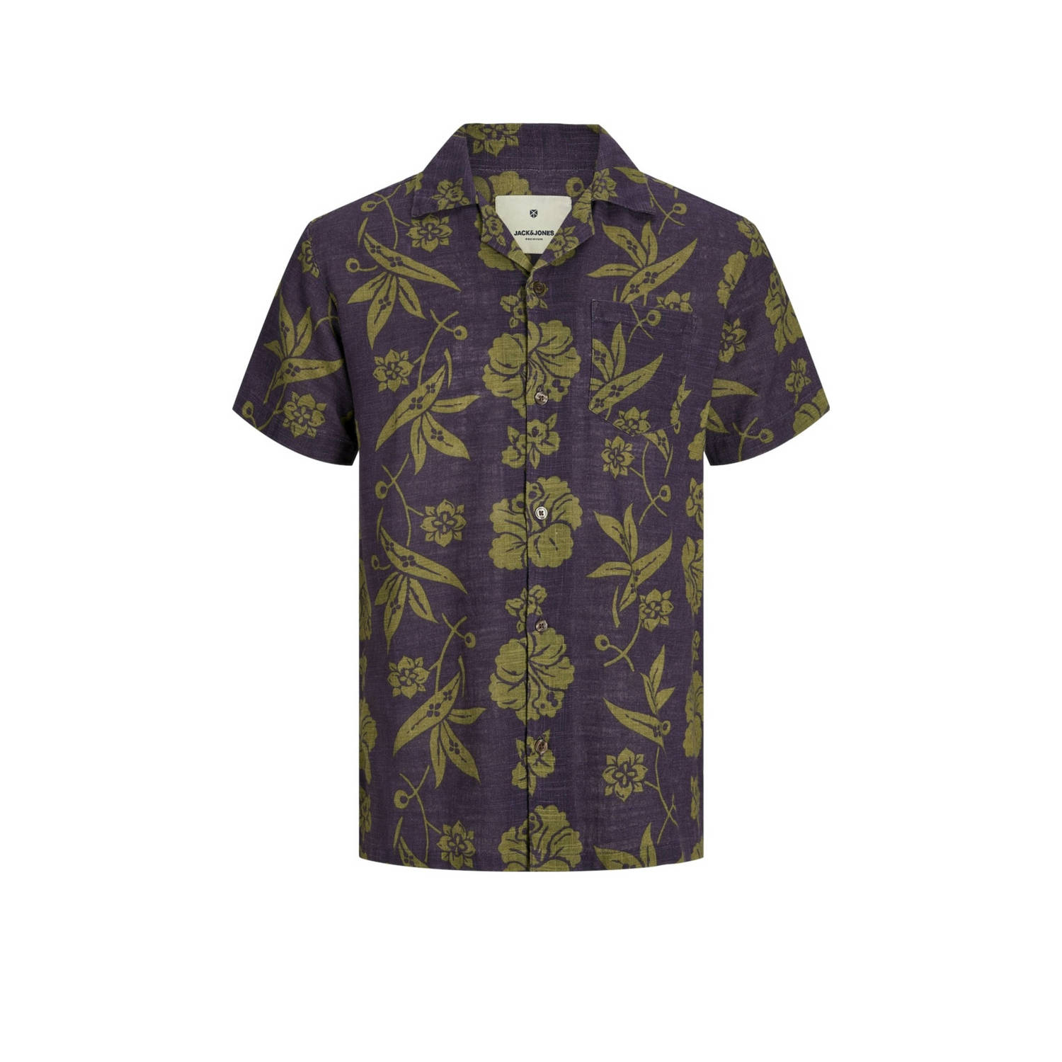 JACK & JONES PREMIUM regular fit overhemd JPRBLUFLORES met all over print