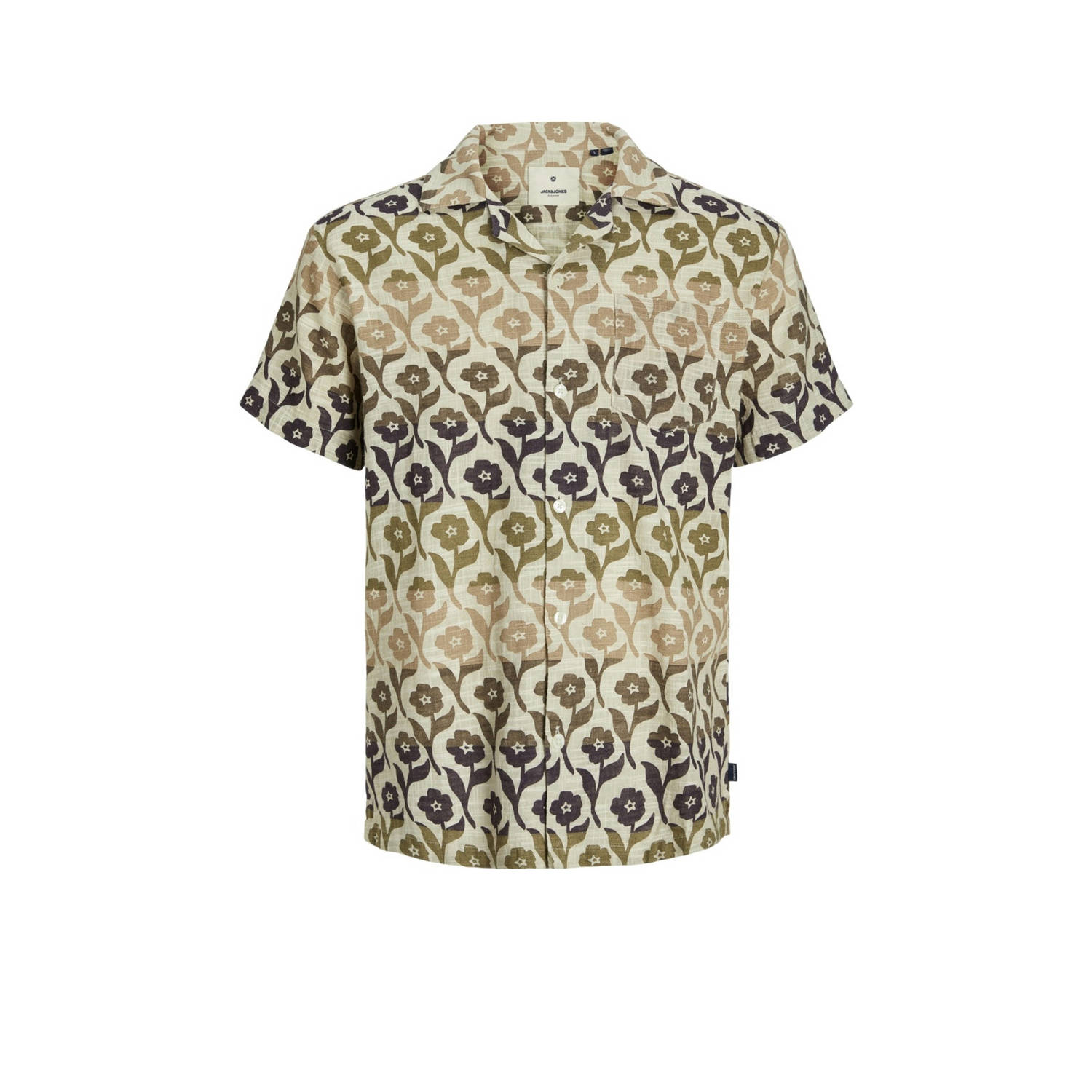JACK & JONES PREMIUM regular fit overhemd JPRBLUFLORES met all over print groen