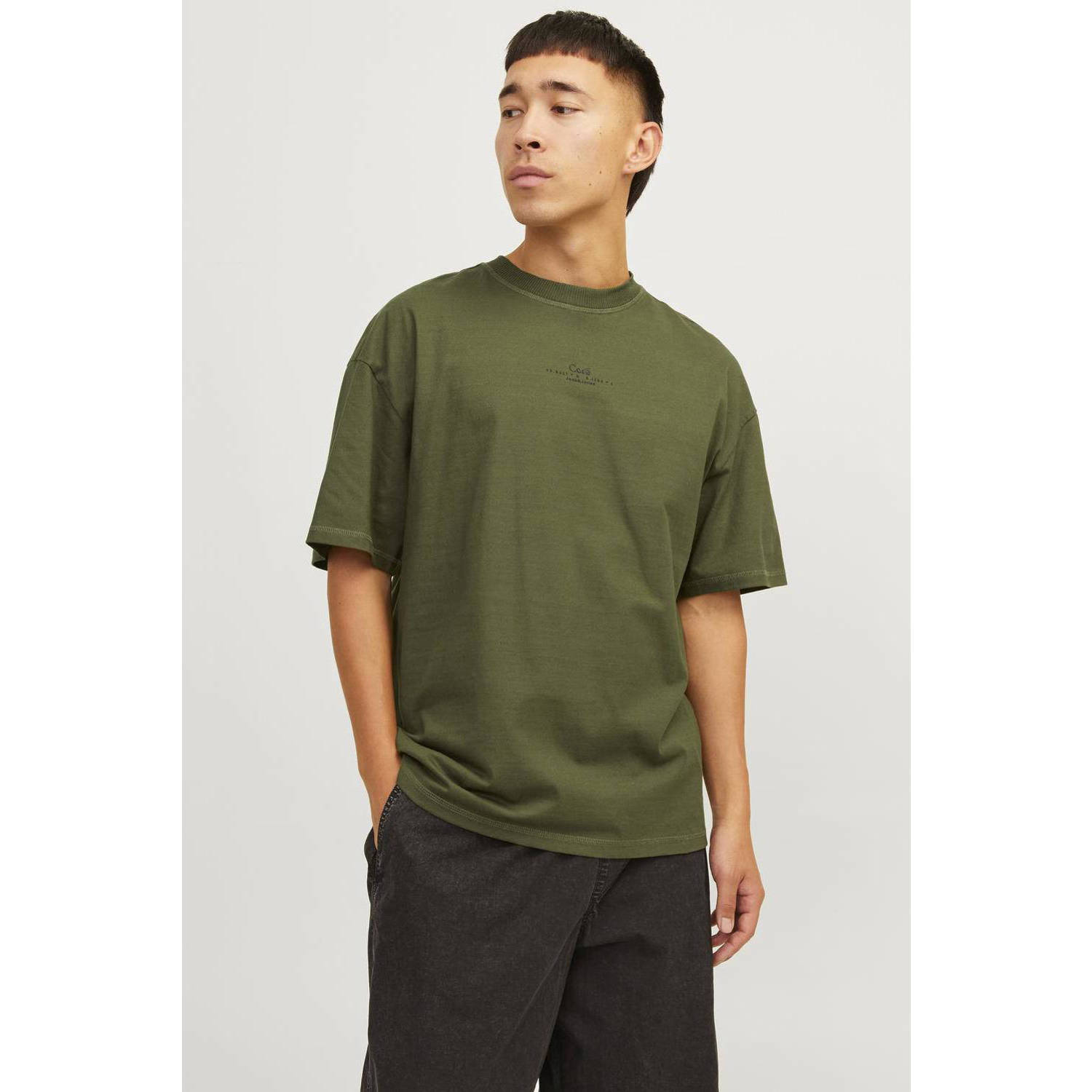 JACK & JONES CORE oversized T-shirt JCOAUSTIN olijfgroen