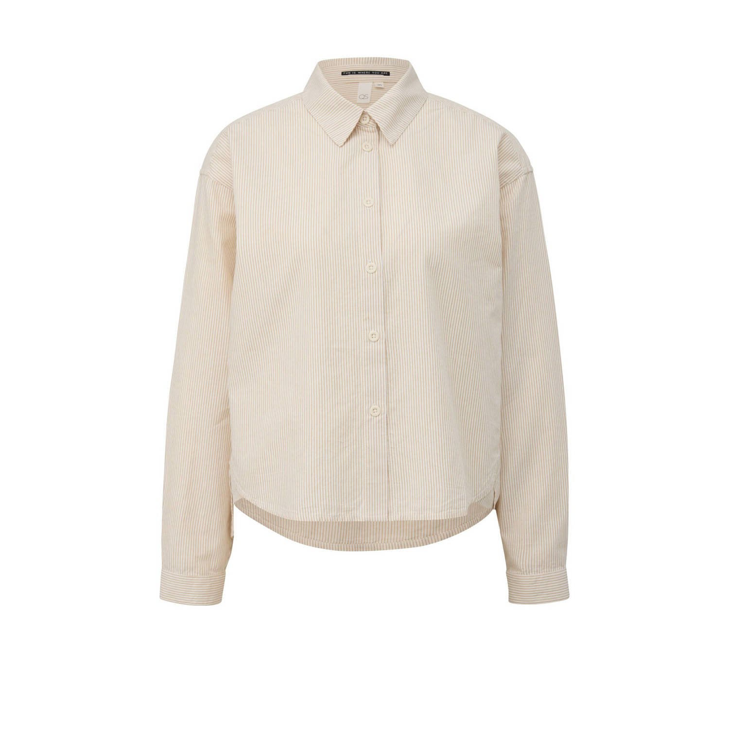 Q S by s.Oliver gestreepte blouse beige ecru