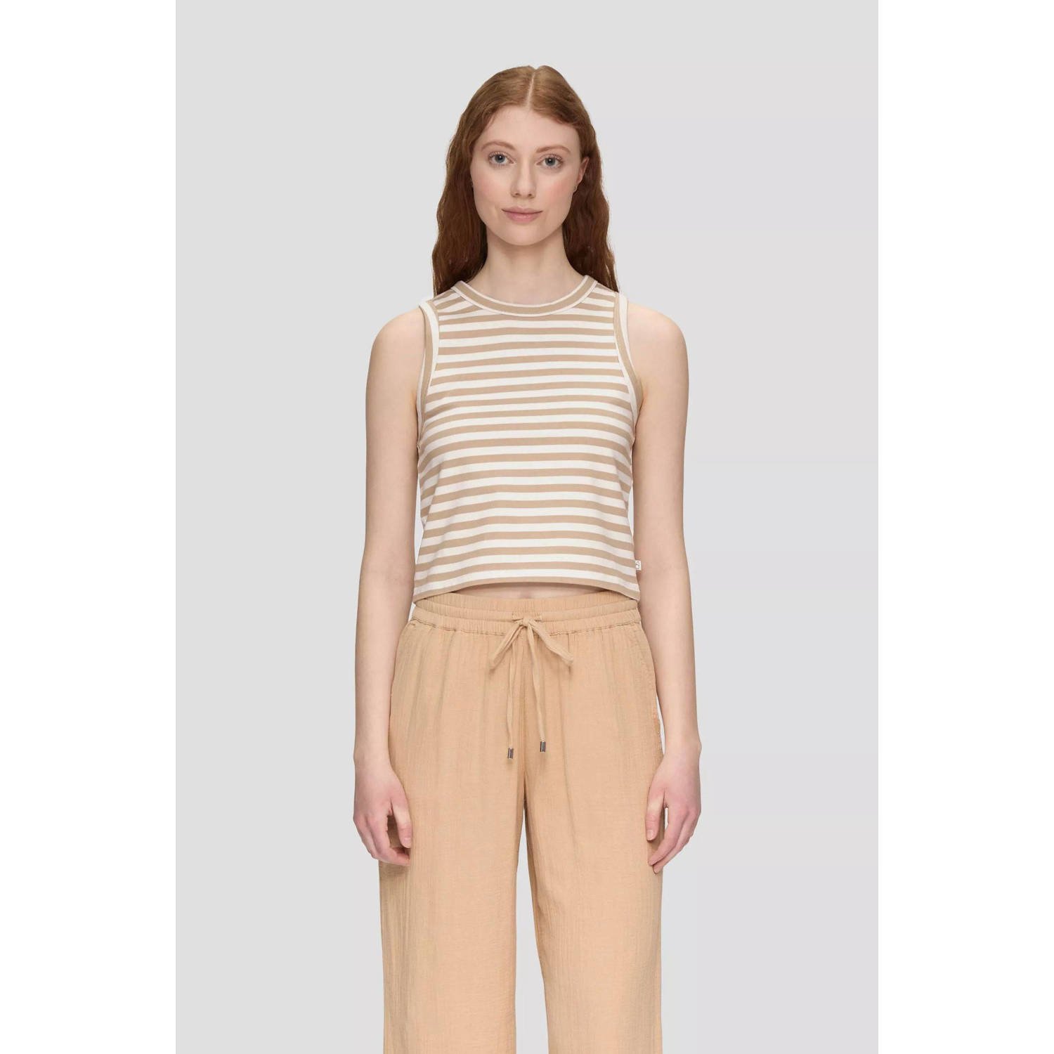 Q S by s.Oliver gestreepte top beige wit