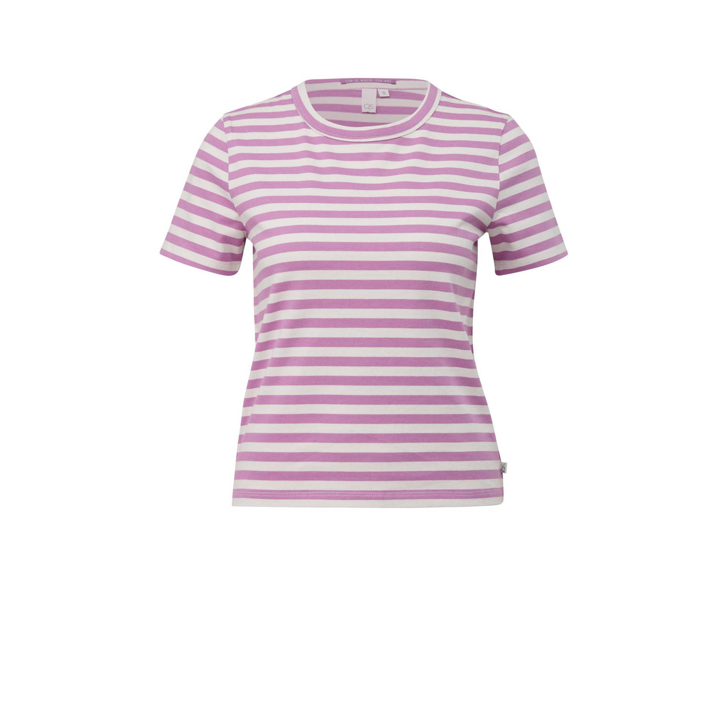 Q S by s.Oliver gestreept T-shirt lila wit
