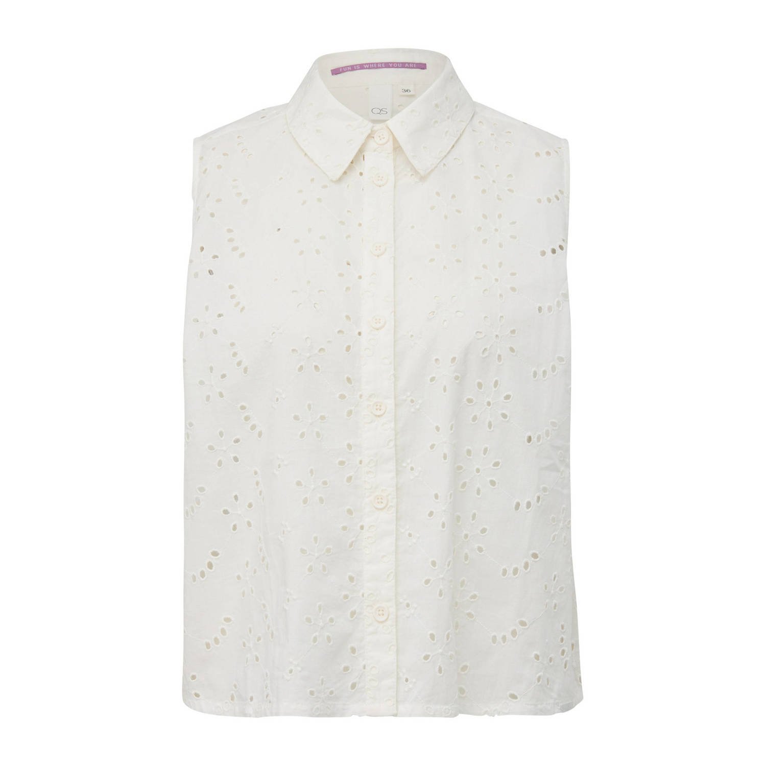 Q S by s.Oliver semi-transparante blouse wit