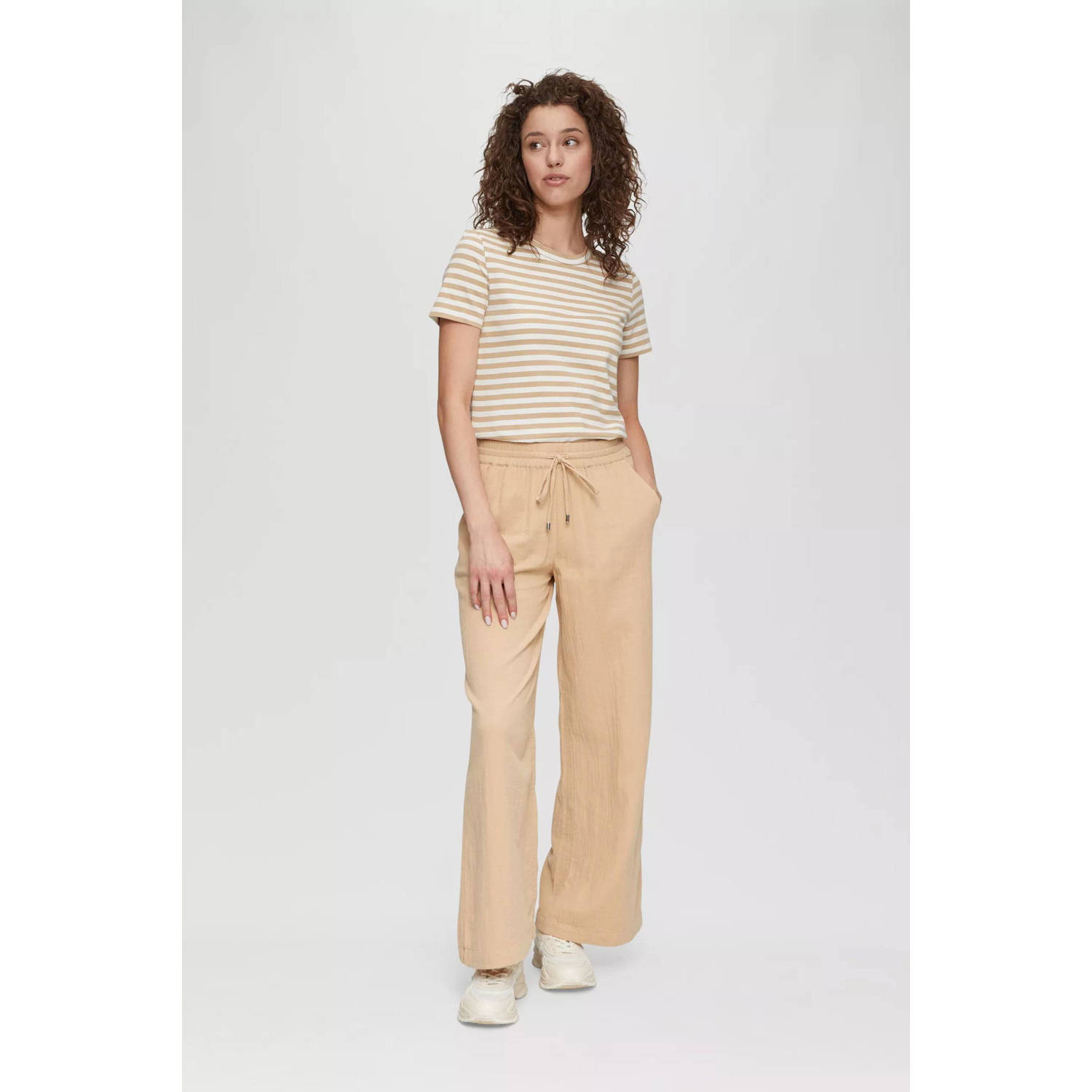 Q S by s.Oliver gestreept T-shirt beige wit