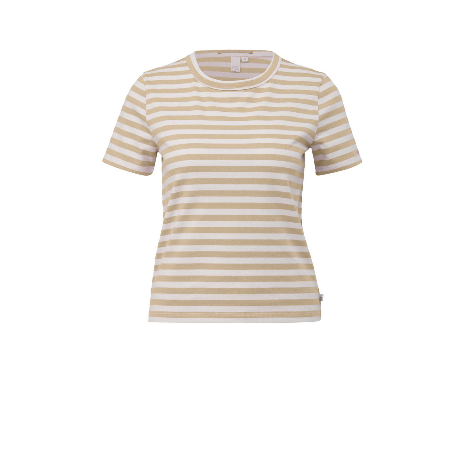 Q S by s.Oliver gestreept T-shirt beige wit