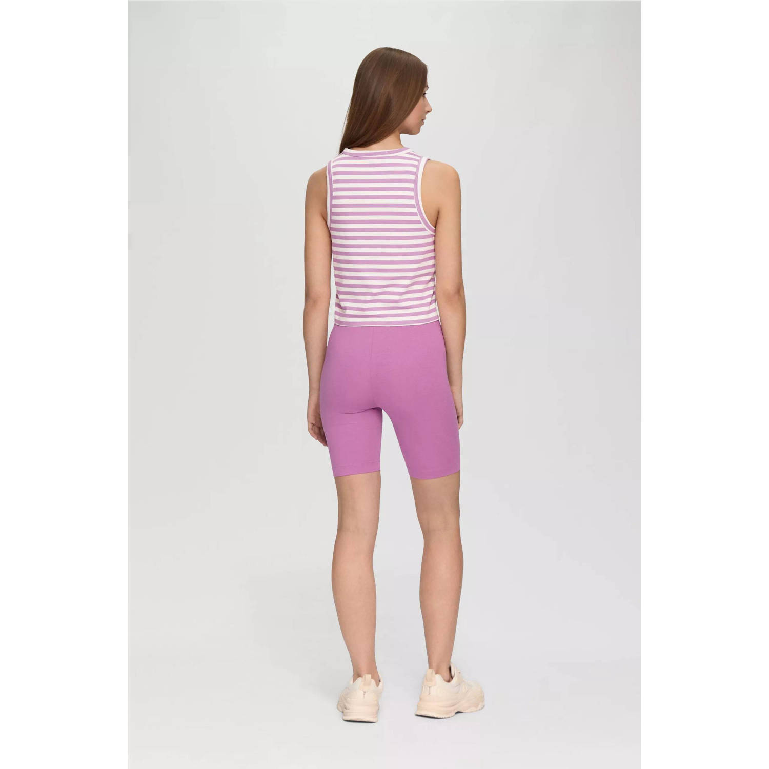Q S by s.Oliver gestreepte top lila wit