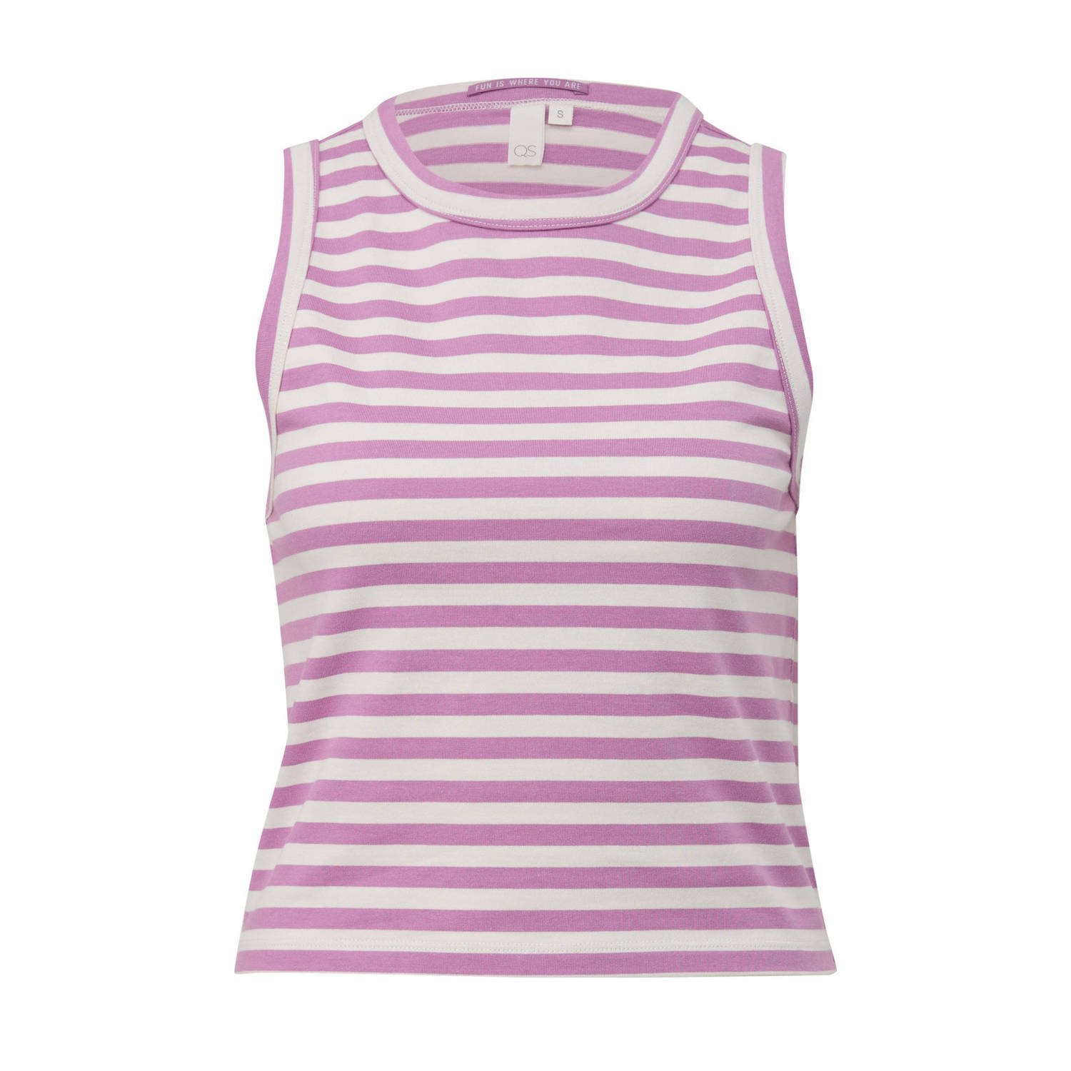 Q S by s.Oliver gestreepte top lila wit