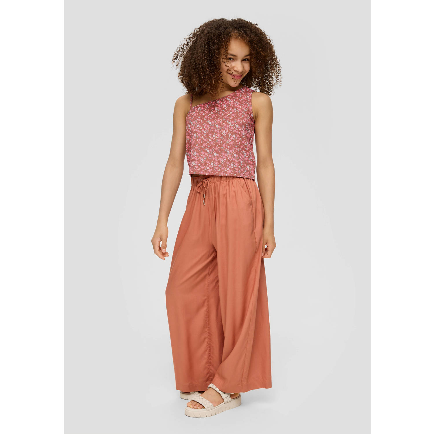 s.Oliver gebloemde one shoulder top rood