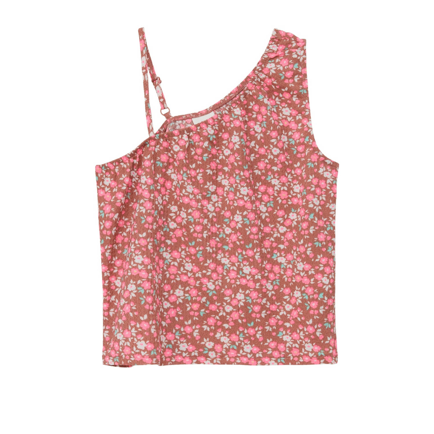 S.Oliver gebloemde one shoulder top rood Bloemen 164