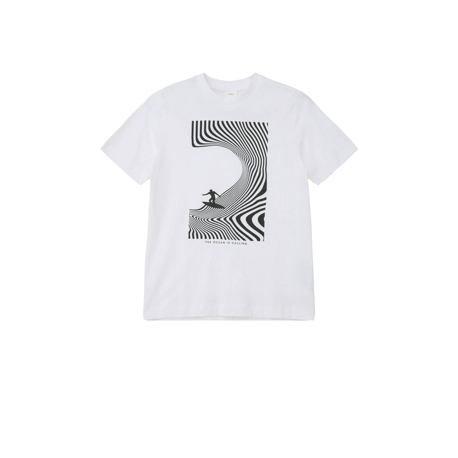 S.Oliver T-shirt met printopdruk wit Jongens Katoen Ronde hals Printopdruk 134 140