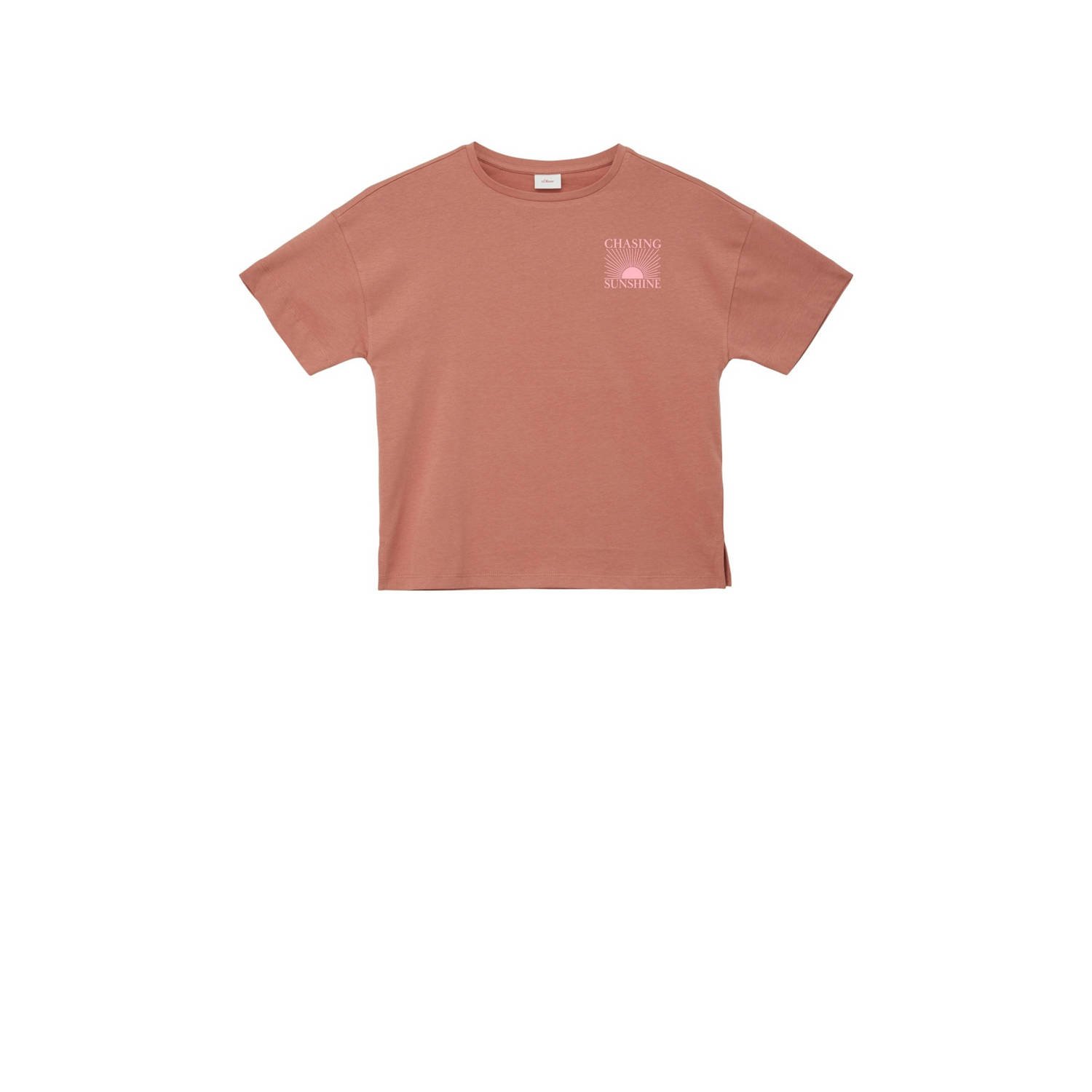 s.Oliver T-shirt met backprint oudroze